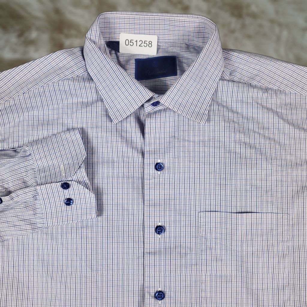 David Donahue David Donahue Shirt Mens XL Blue Check Button-Up Long Sleeve Casual Business Formal Workwear Preppy Modern Size US XL / EU 56 / 4 - 1 Thumbnail
