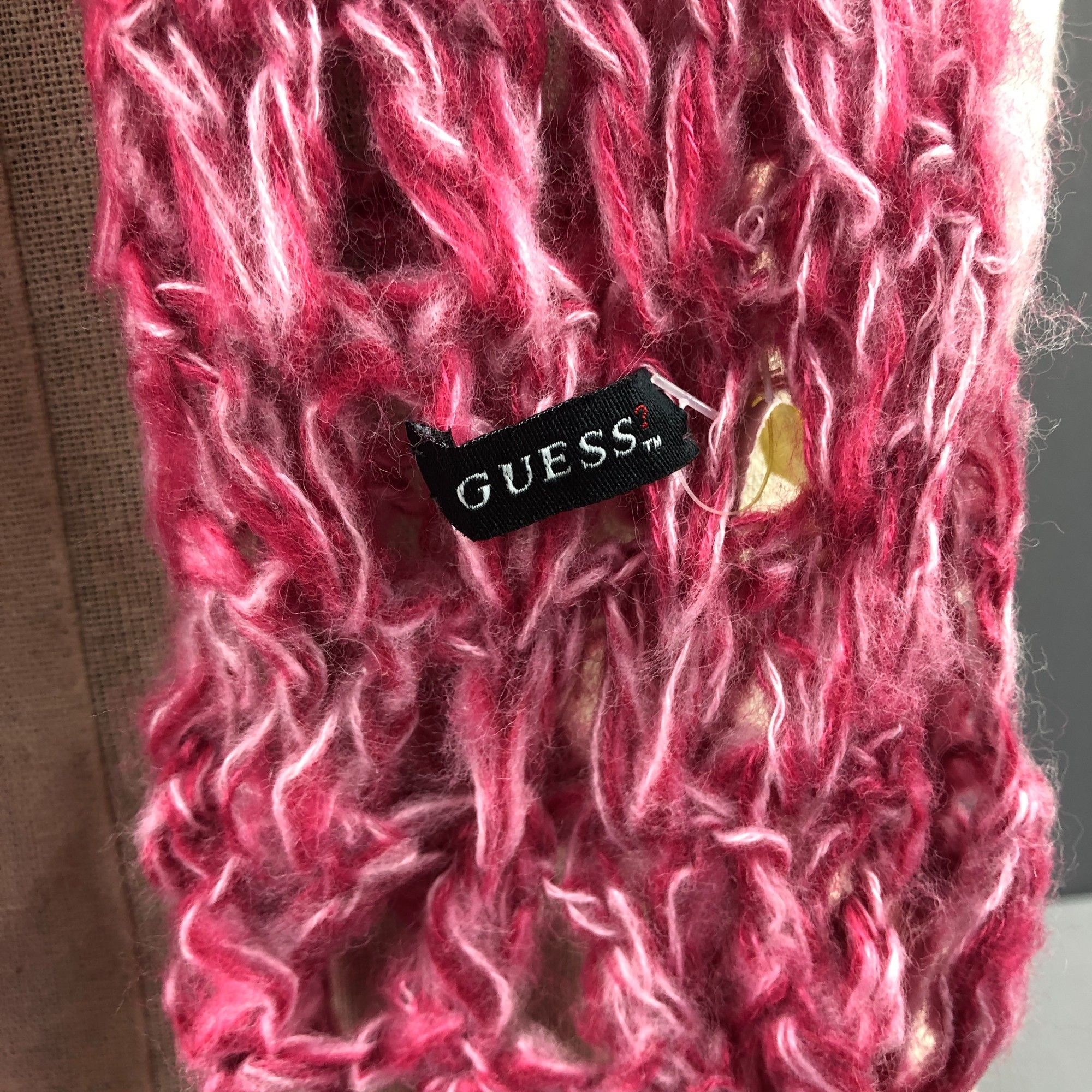 Guess Vintage Guess Scarf Crochet Ribbed Knit Wool Scarves Size ONE SIZE - 5 Thumbnail