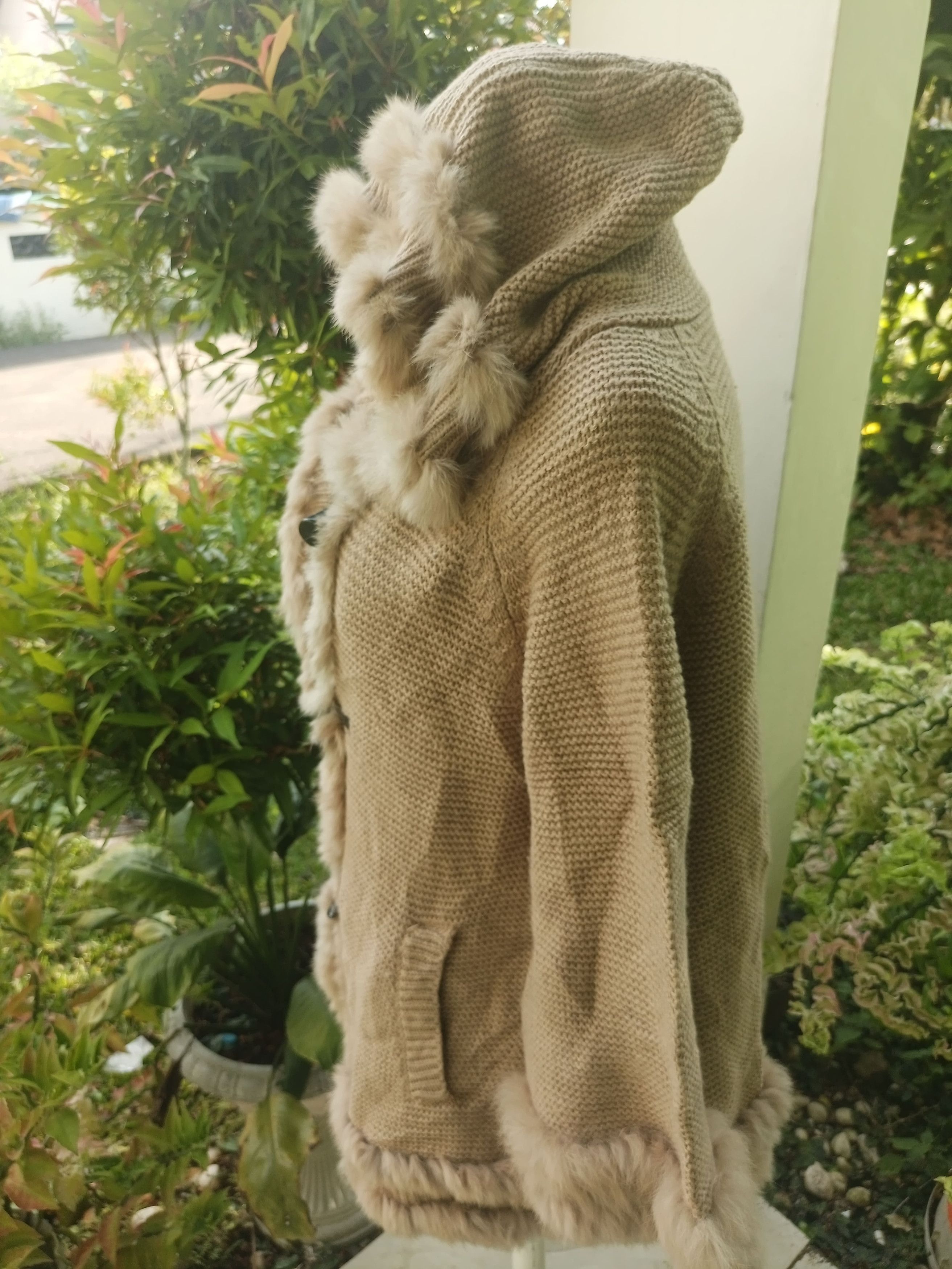 Designer × Japanese Brand VICKY Faux Fur Knit Toggle Jacket Size L / US 10 / IT 46 - 23 Thumbnail