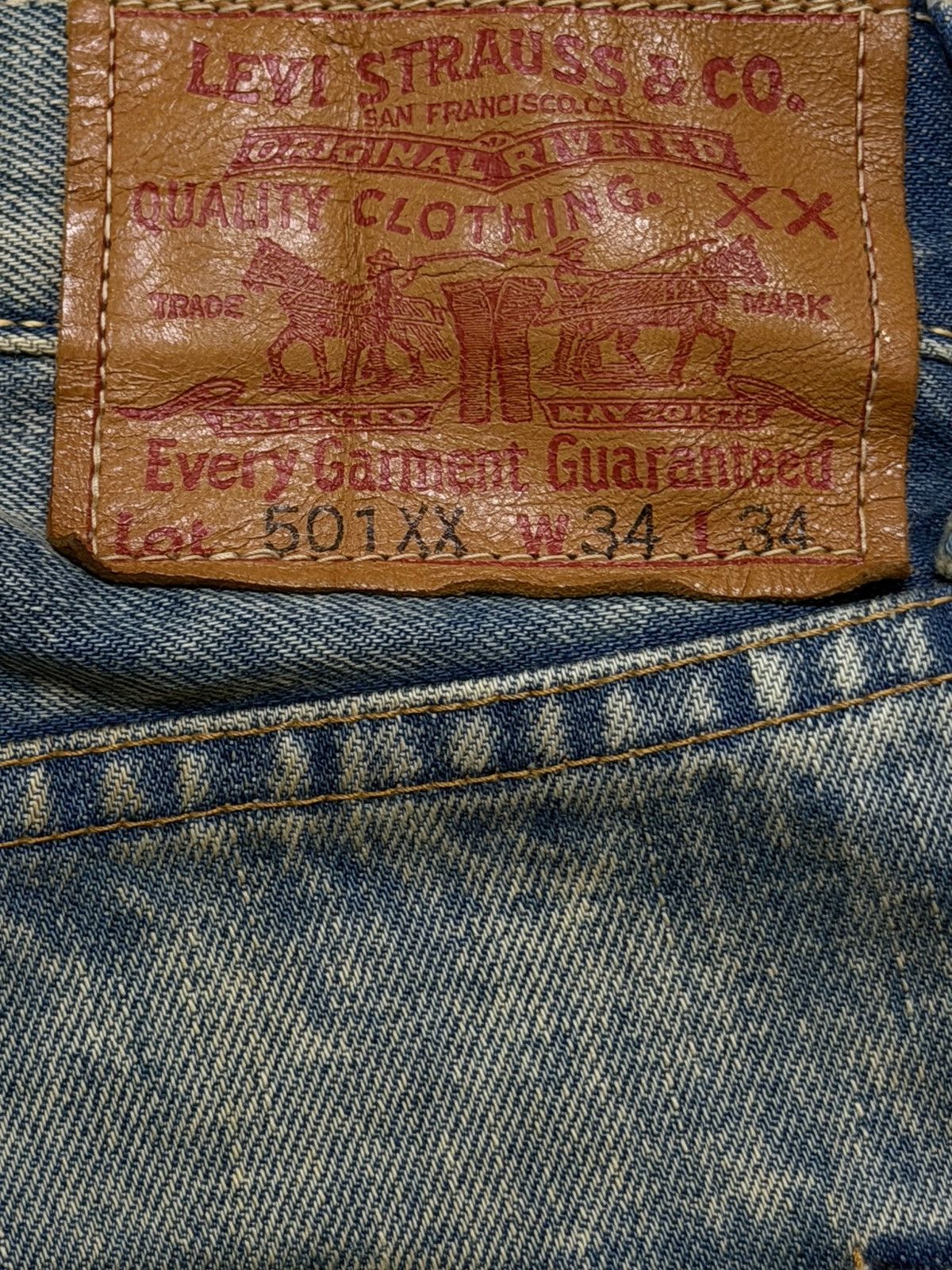 Levi's Vintage 90s Levis 501xx Selvedge Big E Acid Wash Straight Size US 33 - 10 Thumbnail