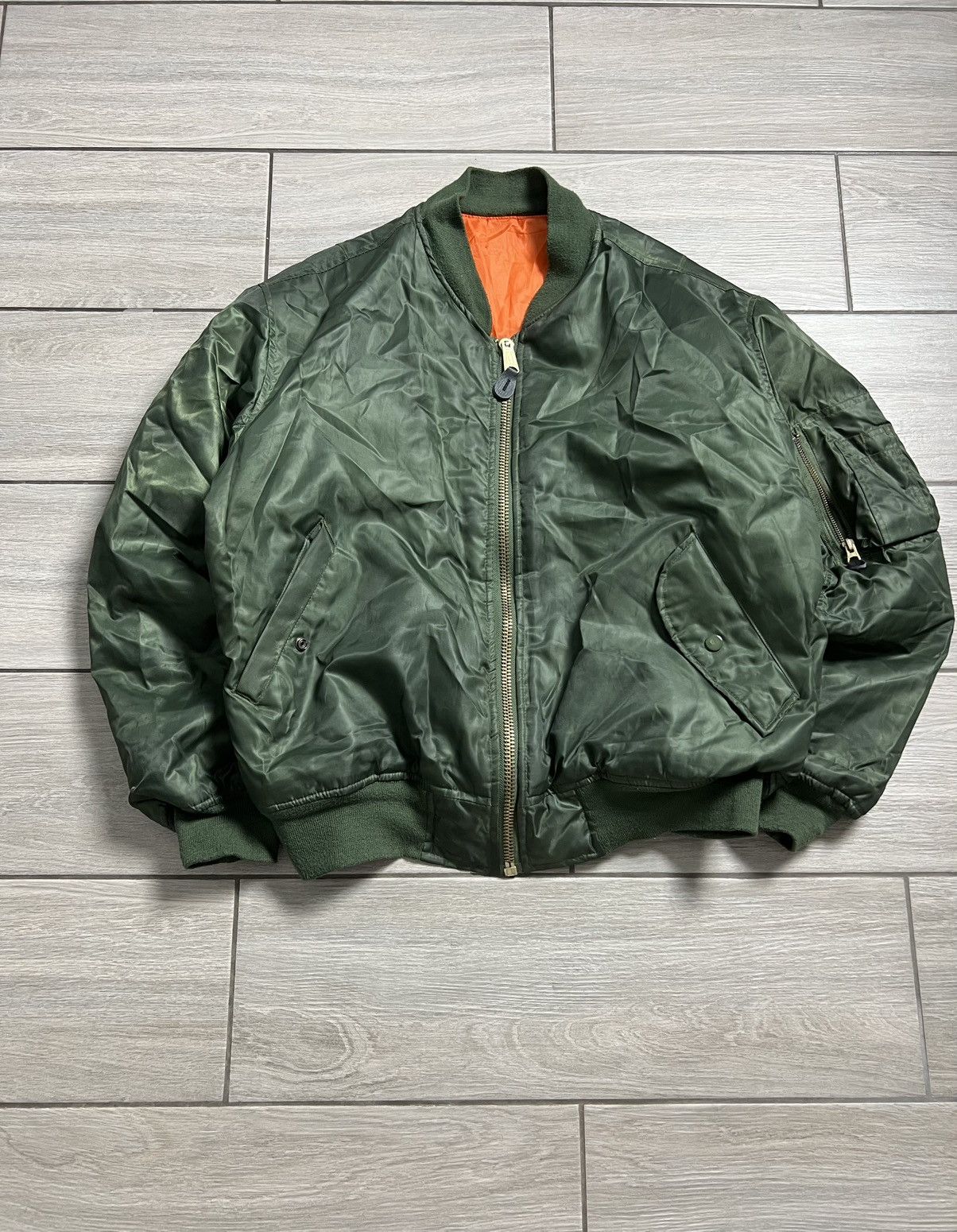 Vintage Vintage Faded MA-1 Bomber Jacket Military Size US M / EU 48-50 / 2 - 2 Thumbnail