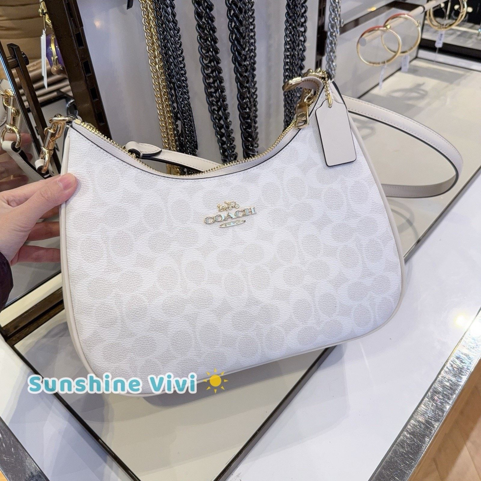 Coach NWT Coach Teri Hobo Bag Signature Canvas/CV940 WHITE/CHALK Size ONE SIZE - 1 Thumbnail