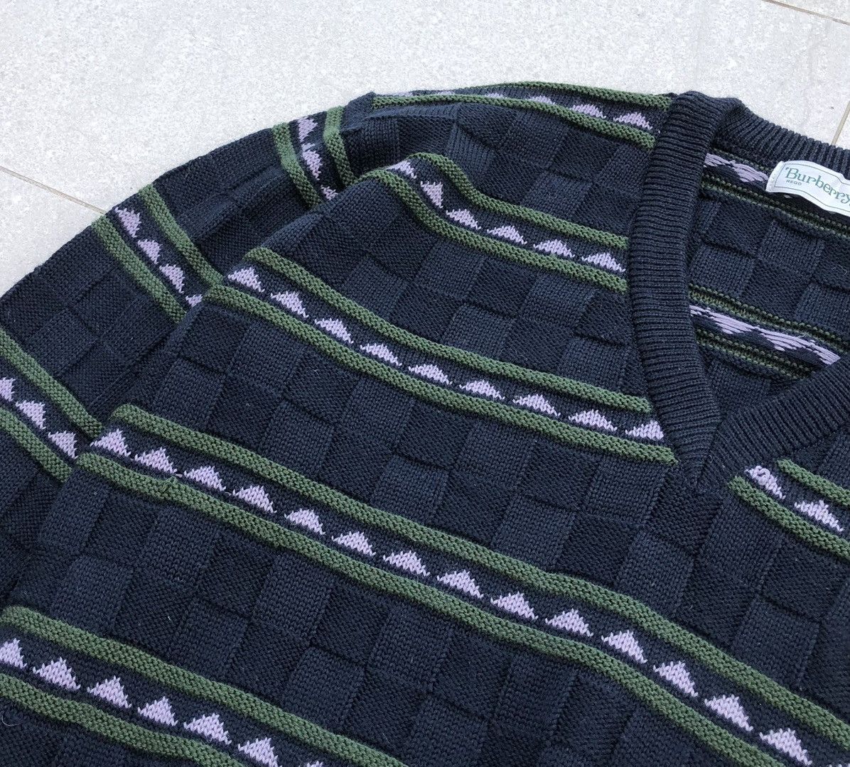 Burberry Vintage Burberrys Sport Wool Knitted Logo Patch Sweatshirts Size US M / EU 48-50 / 2 - 2 Thumbnail