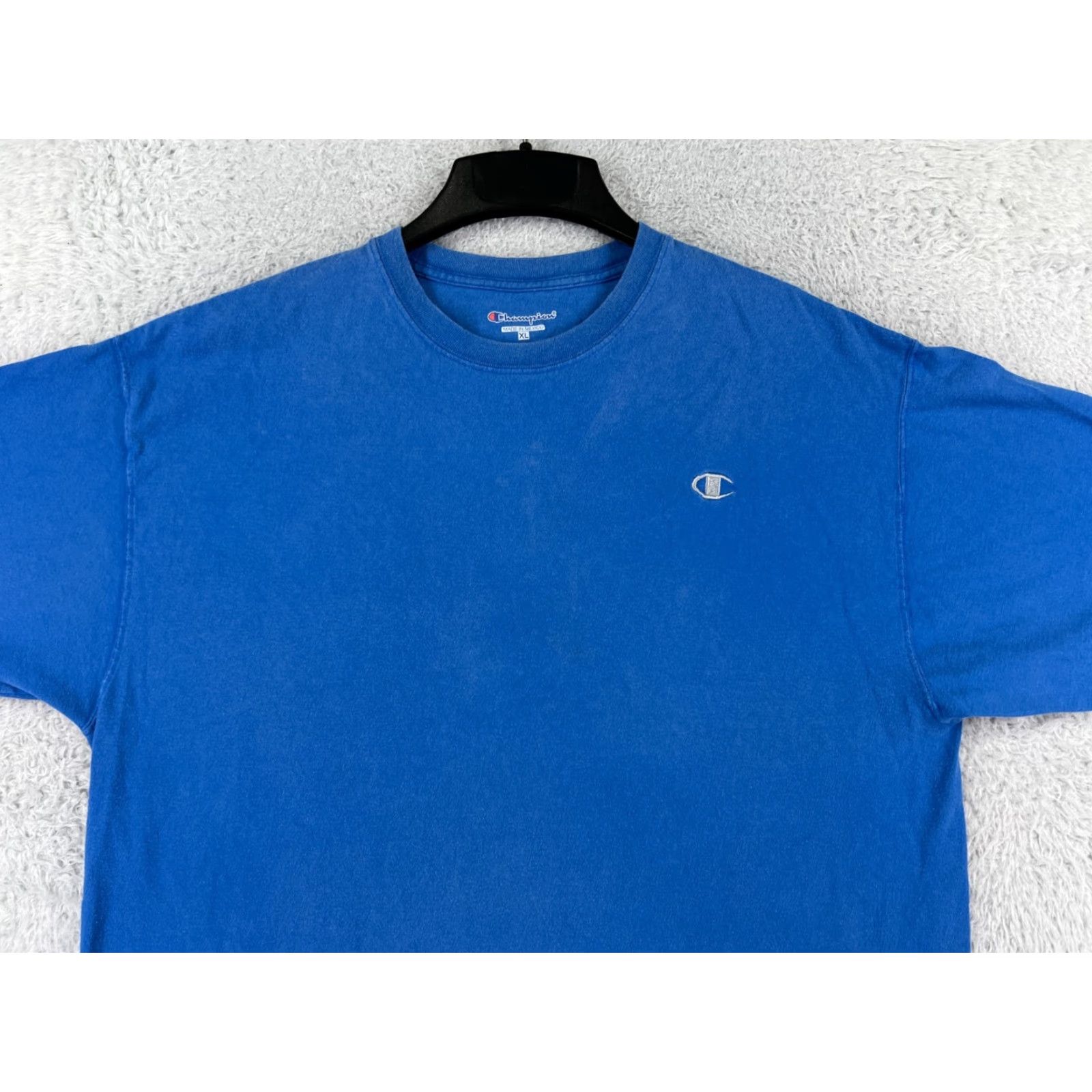 Champion Champion Shirt Mens XL Blue Short Sleeve Crew Neck Logo 100% Cotton Size US XL / EU 56 / 4 - 6 Thumbnail