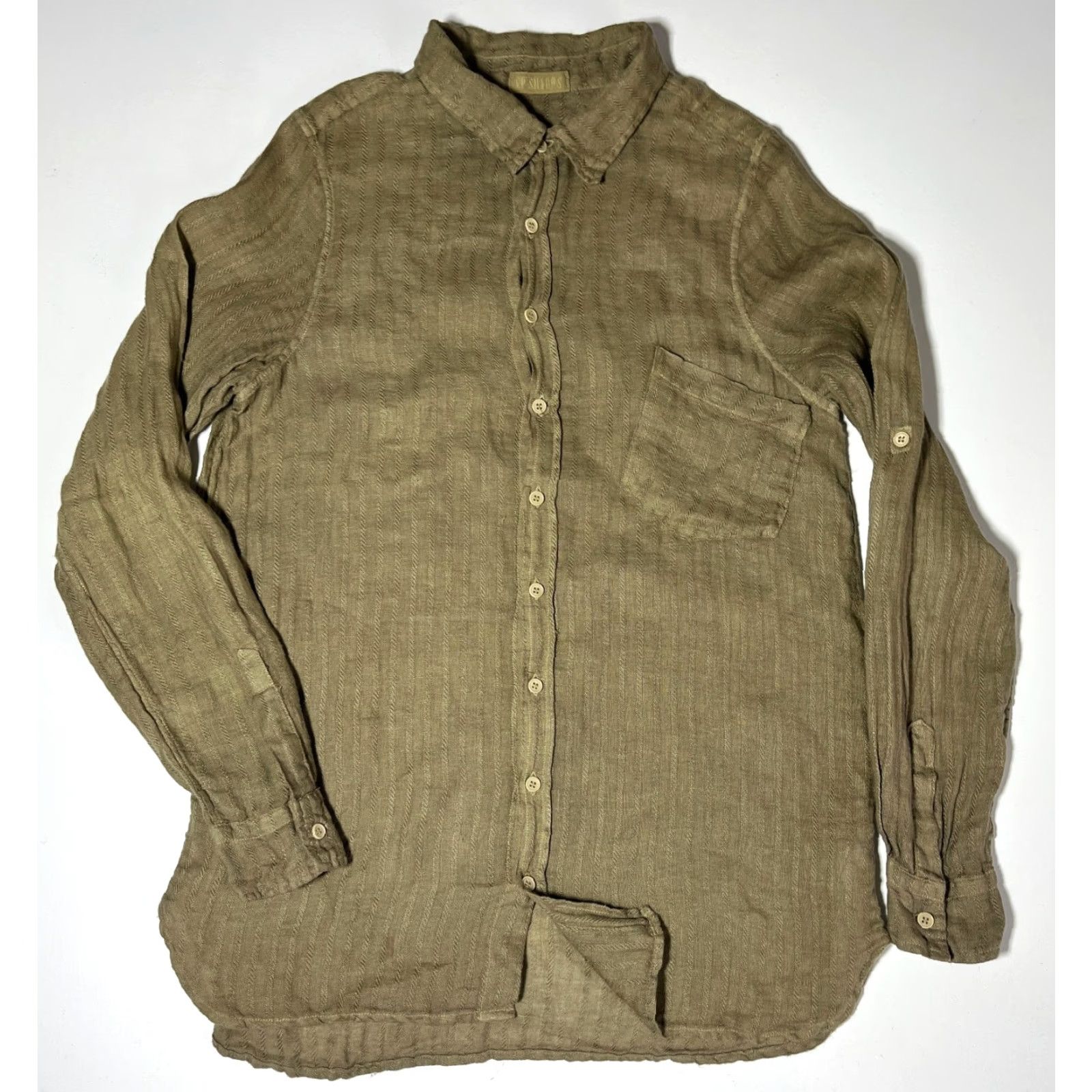 Vintage CP Shades Women's Button-Up Linen Shirt Green Sz S Size S / US 4 / IT 40 - 3 Thumbnail