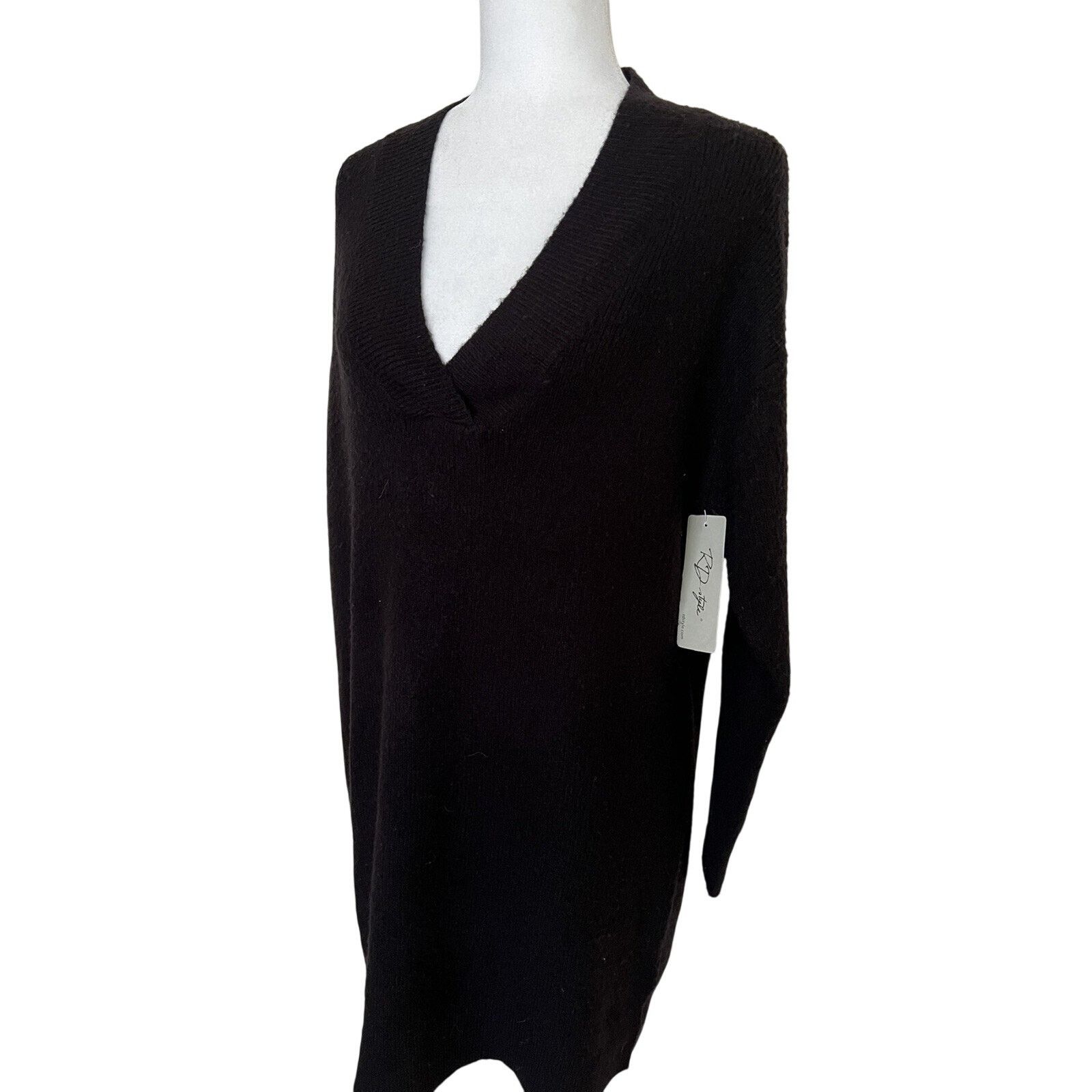 Raised By Wolves RD style women black dress warm size M Knitted A003056 Size M / US 6-8 / IT 42-44 - 3 Thumbnail