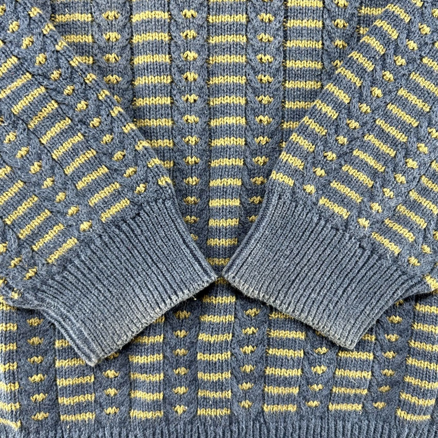 Vintage VINTAGE Savile Row Sweater Mens L Blue Green Pullover Geometric Cotton USA 90s Size US L / EU 52-54 / 3 - 3 Thumbnail