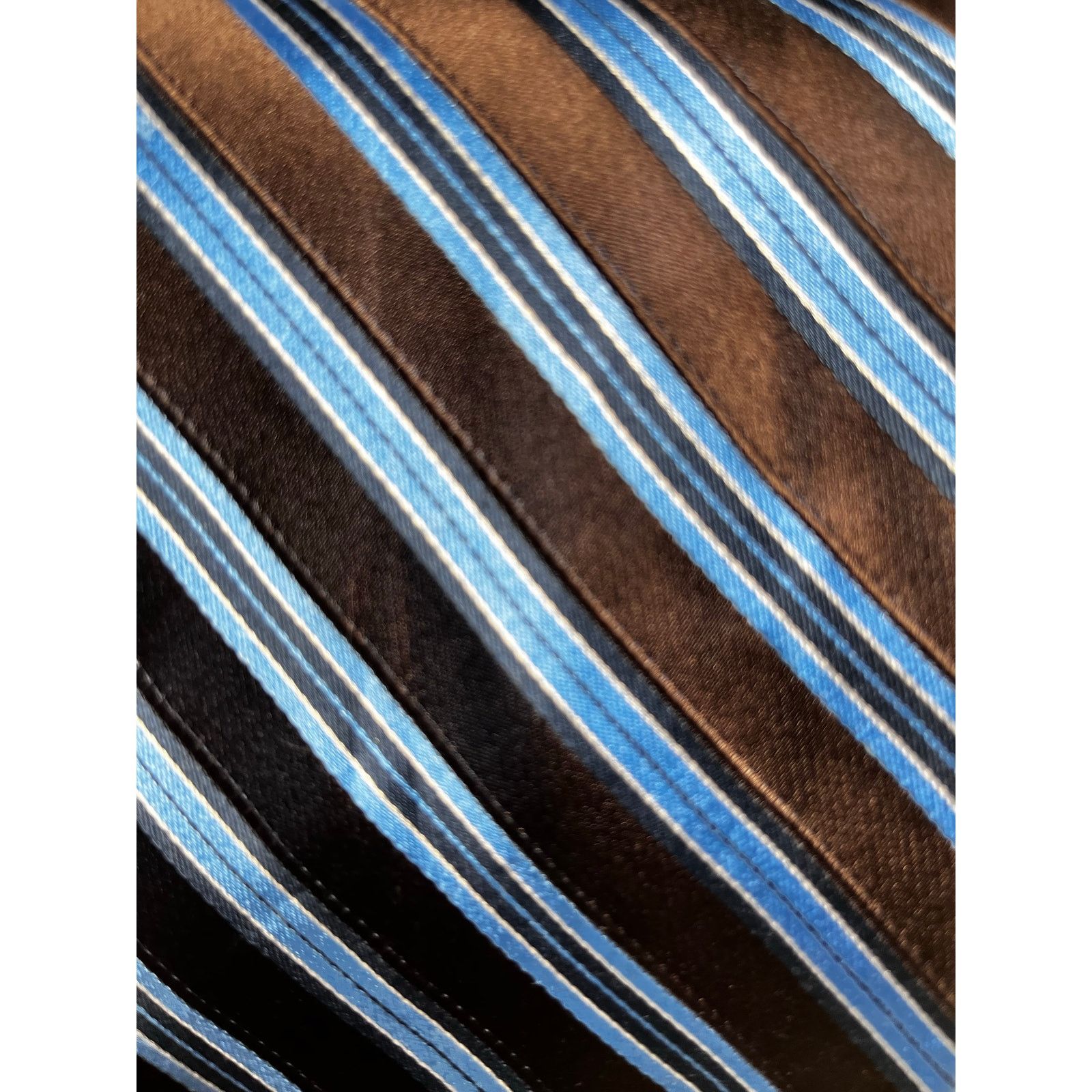 Other Insignia by Martin Wong Brown Blue 100% Silk Men’s Tie. Size ONE SIZE - 3 Thumbnail