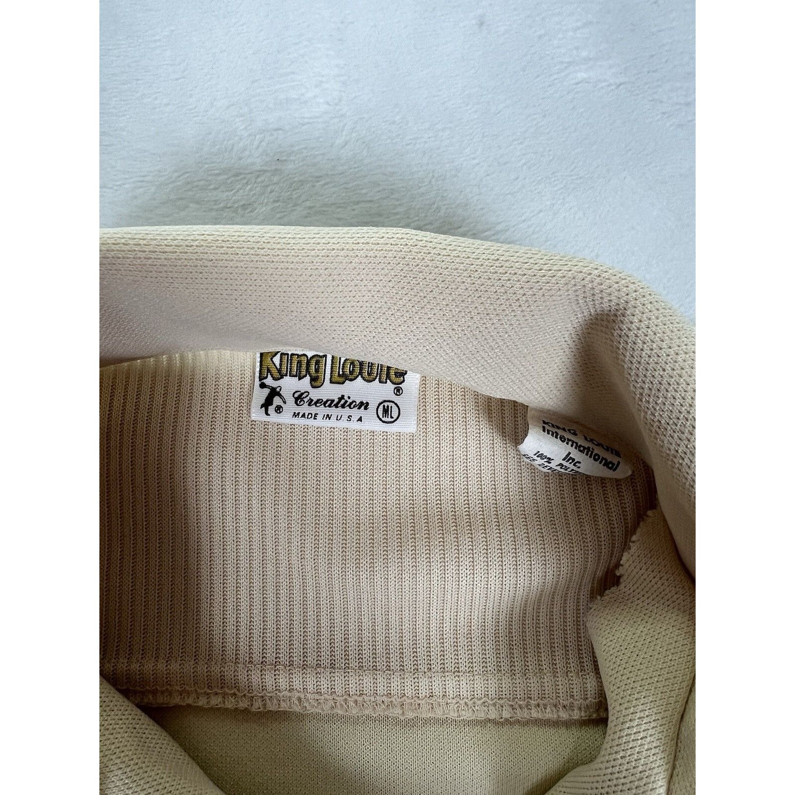 Vintage Vintage 70s King Louie Bowling Polo Shirt Size Large Beige M Size US L / EU 52-54 / 3 - 3 Thumbnail