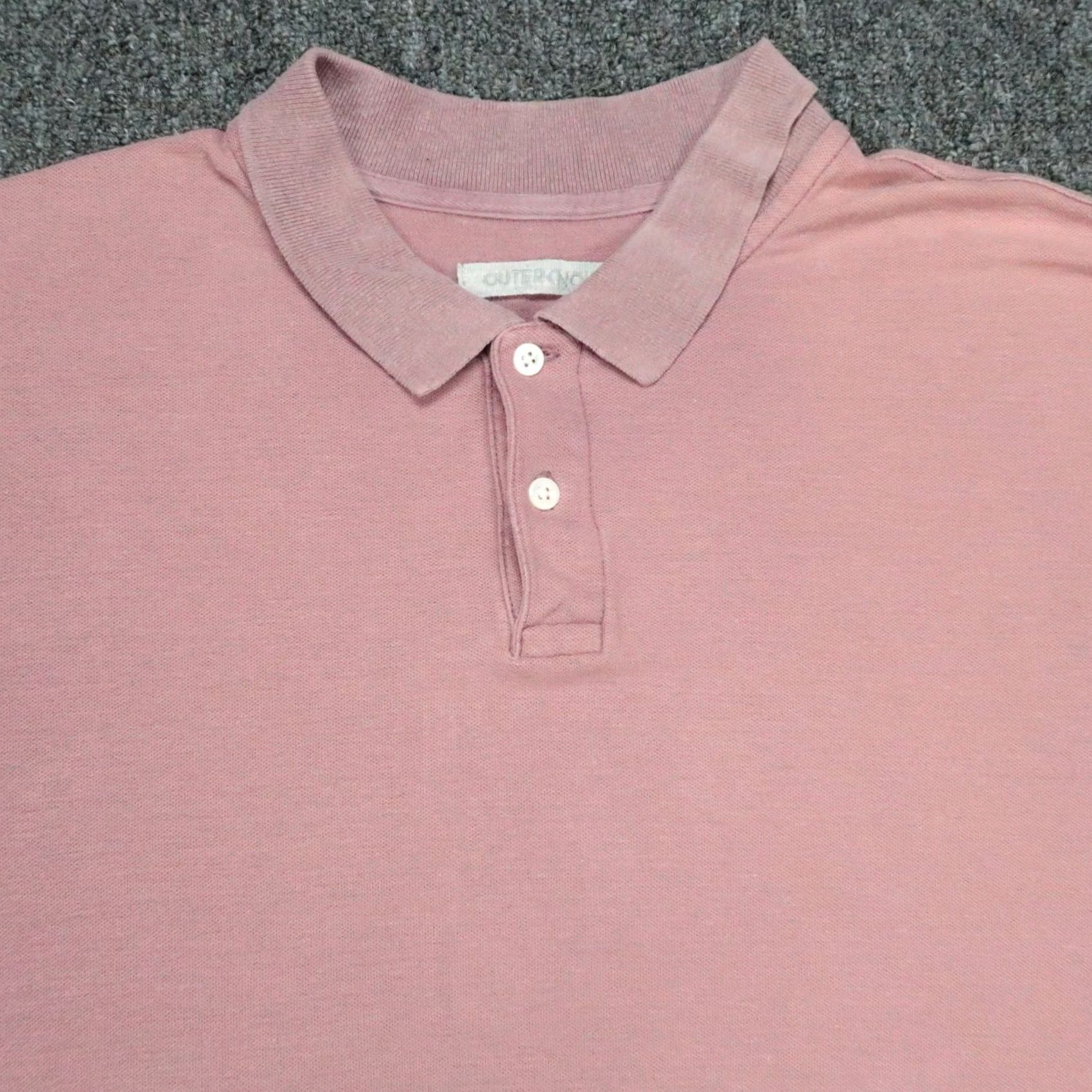 Outerknown Outerknown Polo Shirt Mens Large Pink Hemp Cotton Short Sleeve Pique Button 42 in Chest Pocket Brand: Outerknown Mens Regular Vintage? Size US L / EU 52-54 / 3 - 2 Thumbnail