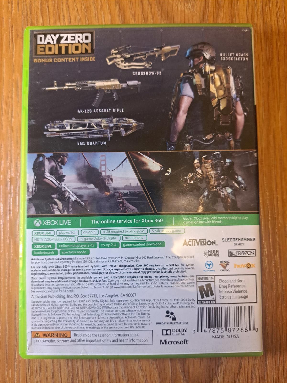 Other Call of Duty Advanced Warfare Xbox 360 Video Game Size ONE SIZE - 2 Thumbnail