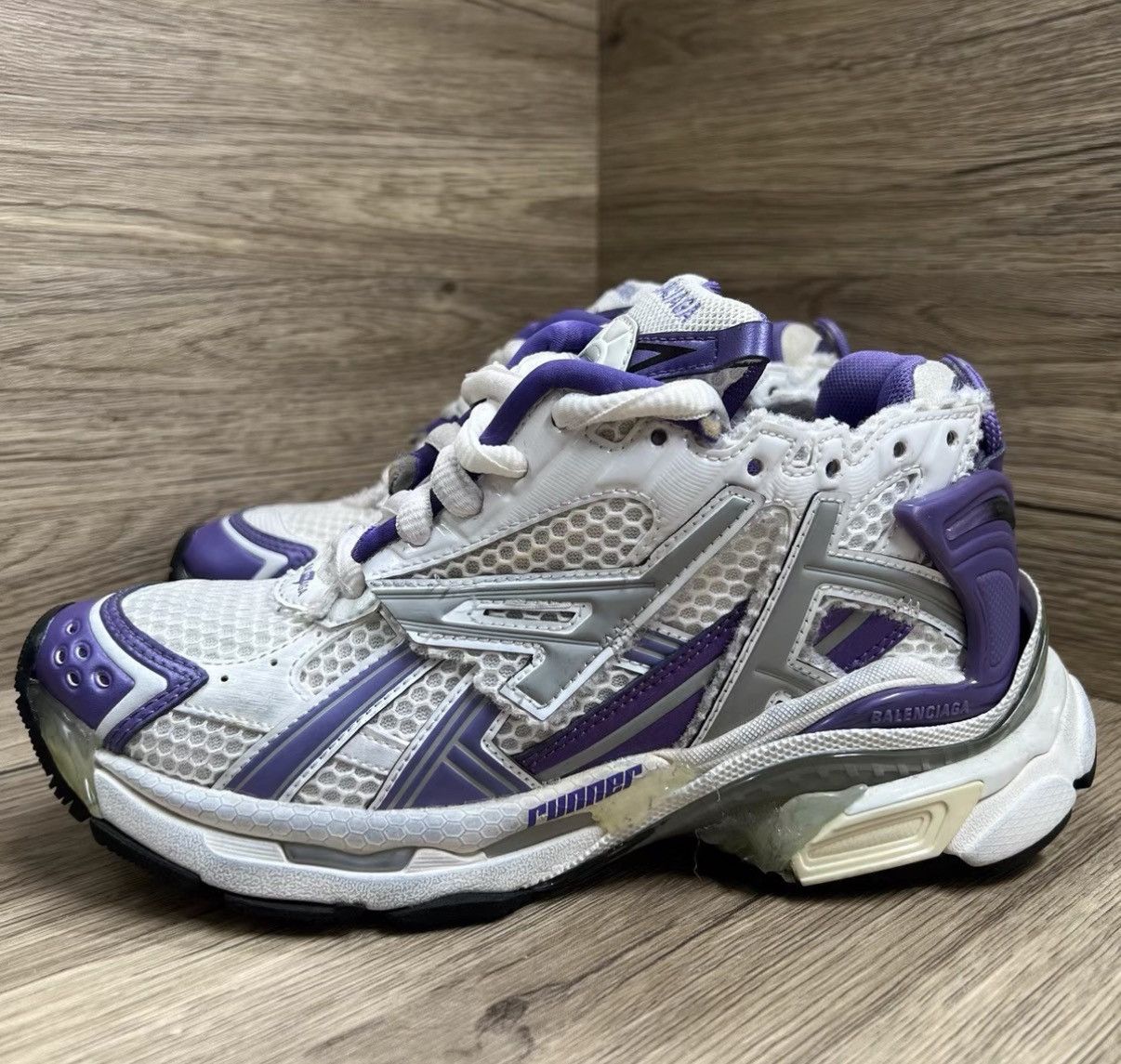 Balenciaga Balenciaga Runner White & Purple Vintage Sneakers J41 Size US 6 / IT 36 - 1 Thumbnail
