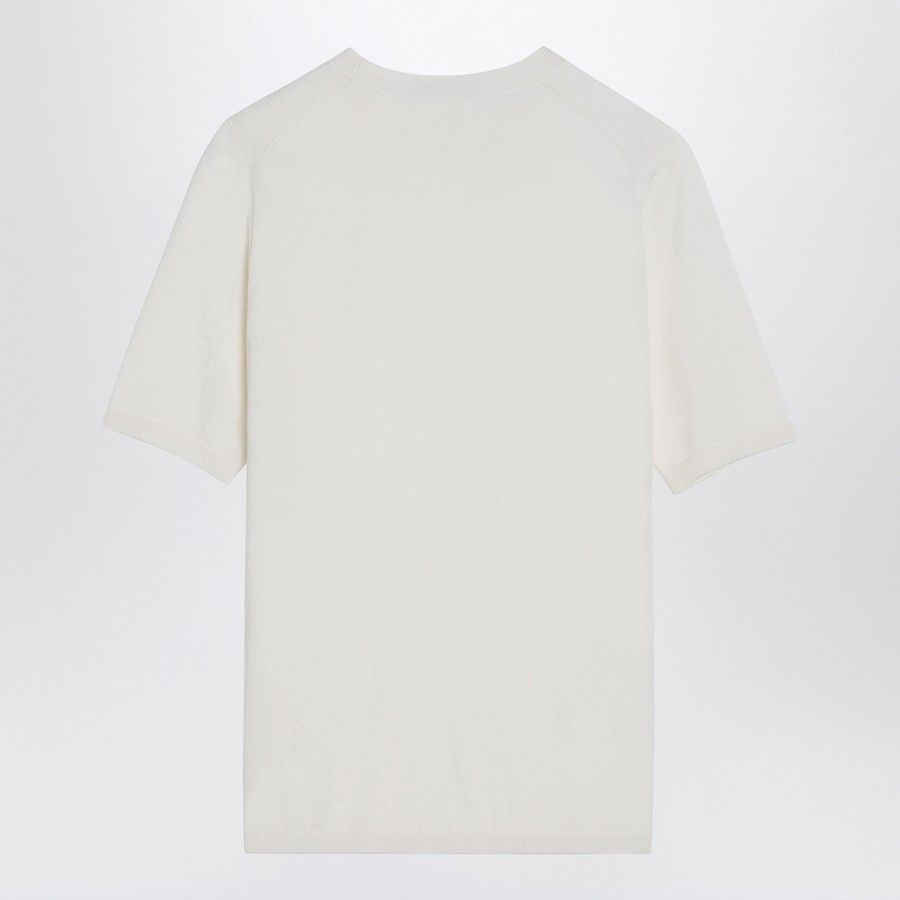 Max Mara o1d2blof0824 Cashmere Crew-neck T-Shirts in White Size S / US 4 / IT 40 - 2 Thumbnail