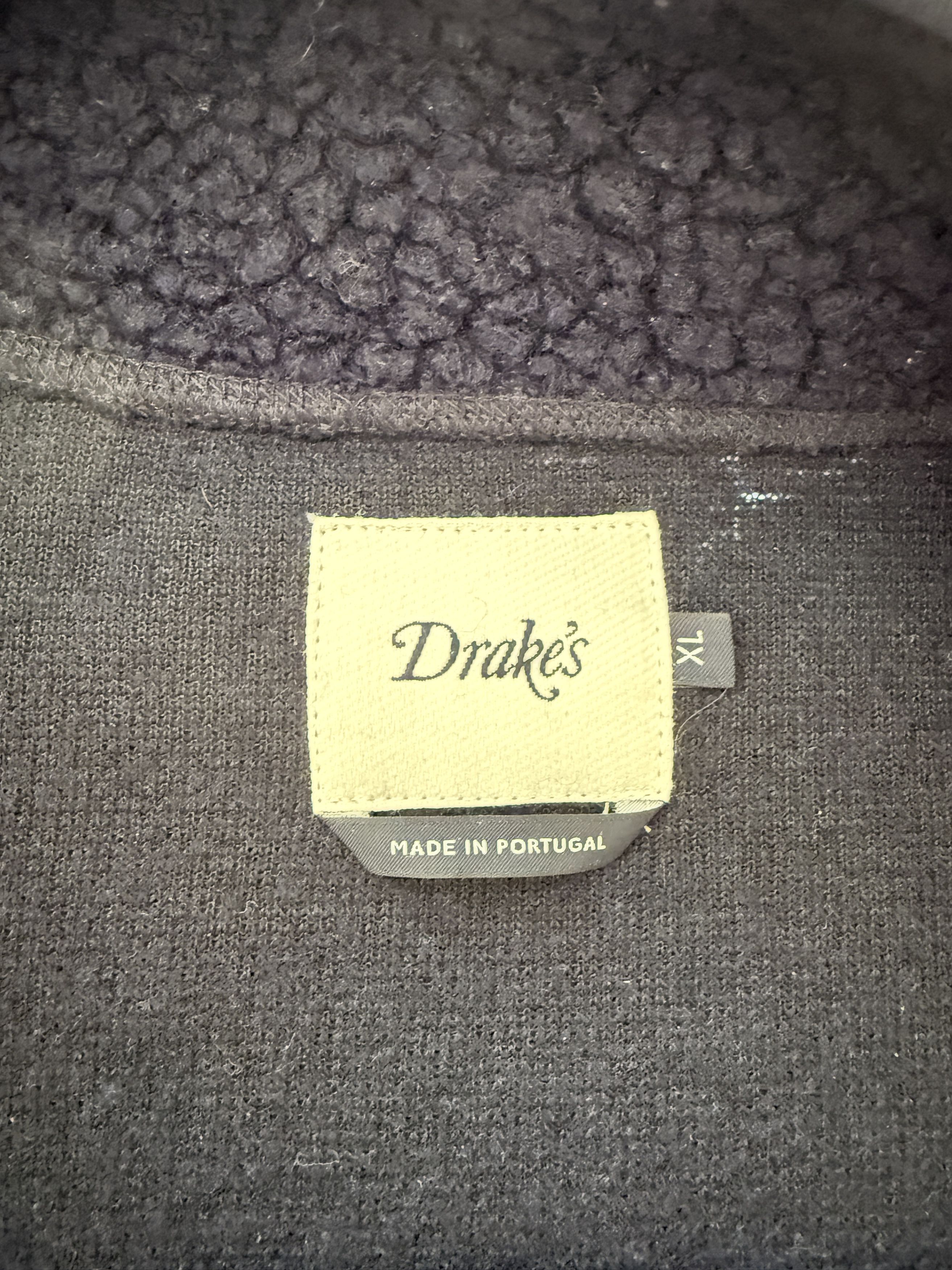 Drake's Drake's Navy Boucle Fleece Size US XL / EU 56 / 4 - 5 Thumbnail
