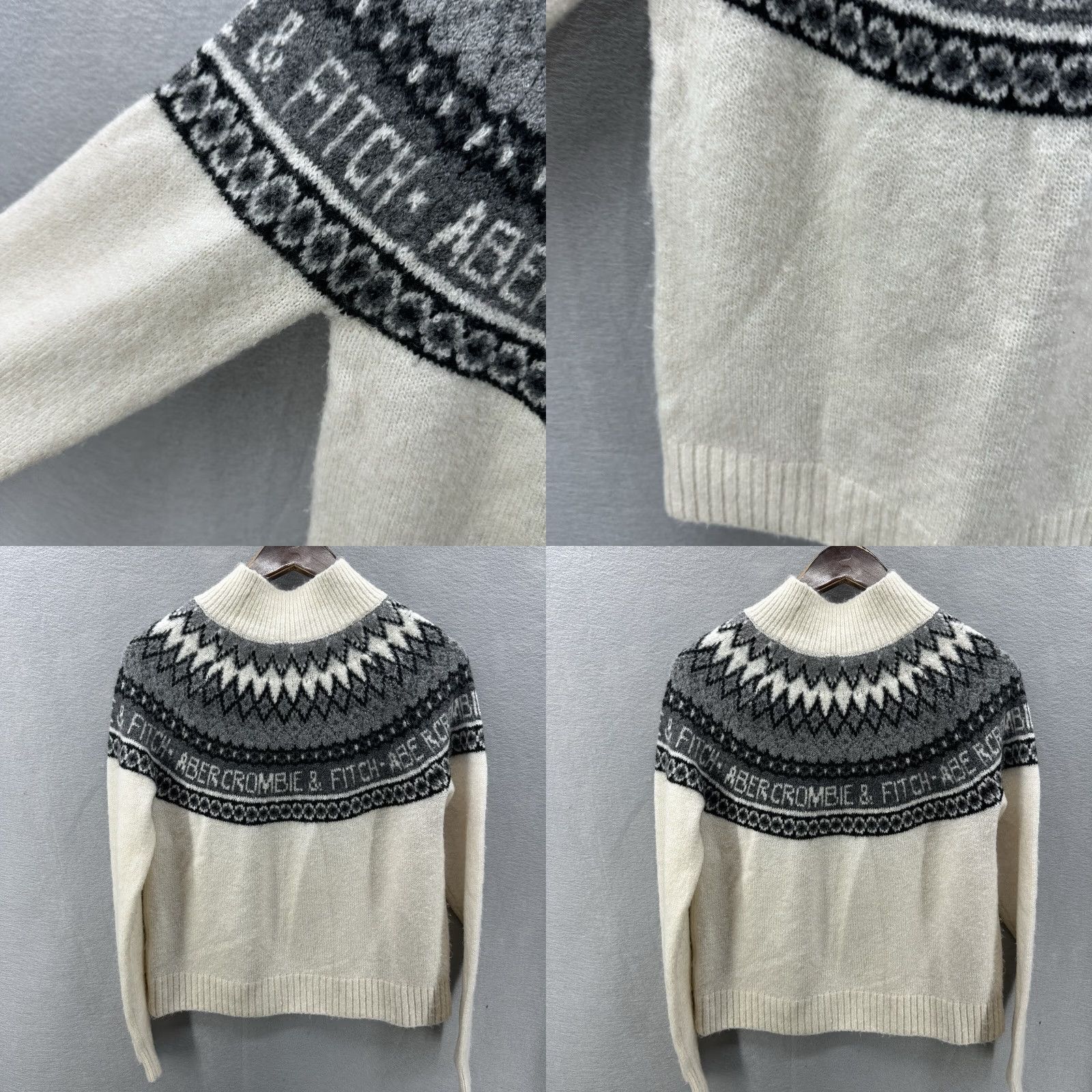 Abercrombie & Fitch Vintage Abercrombie & Fitch Women's Sweater Pullover Fair Isle 90s Knitted Ivory Preppy Size S Size S / US 4 / IT 40 - 8 Thumbnail