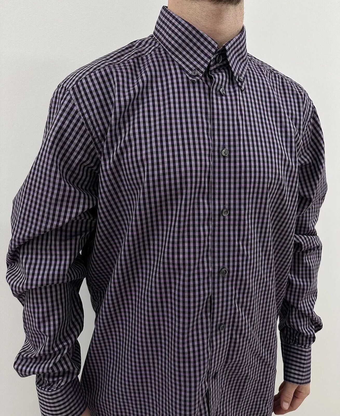 Eton ETON Mens Long Sleeve Multicolor Purple Dress Shirt 17 43 Size US XL / EU 56 / 4 - 3 Thumbnail
