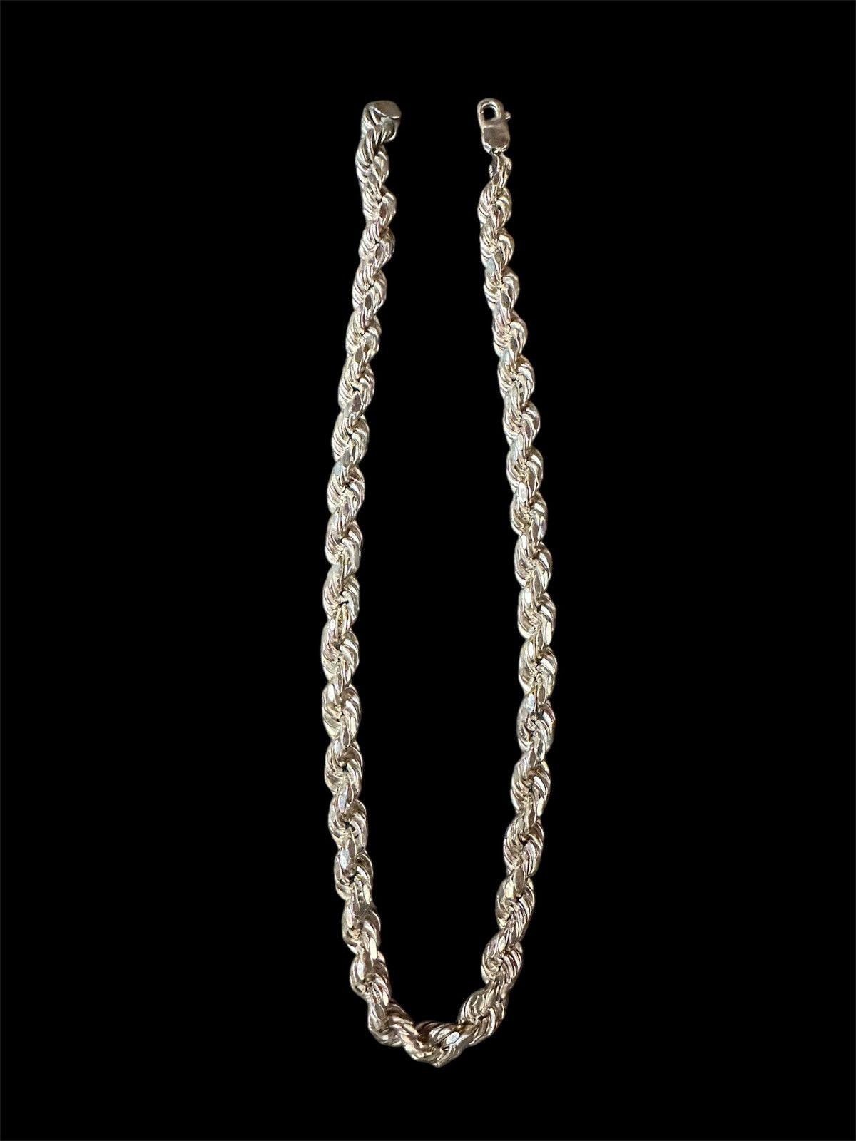 Jewelry Custom 925 Silver Thick Rope Chain Size ONE SIZE - 2 Thumbnail