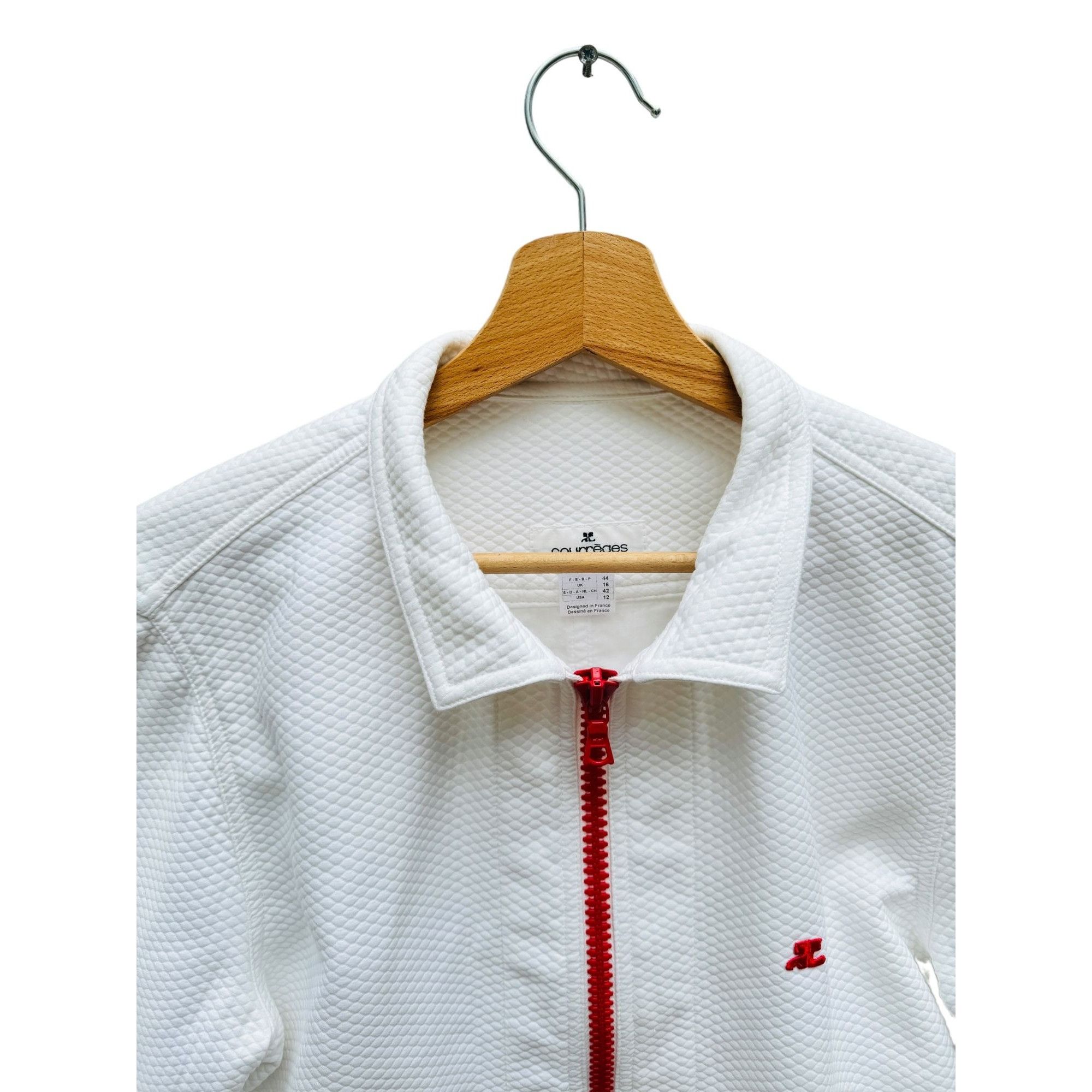 Courreges Vintage White Cotton Jacket Size M / US 6-8 / IT 42-44 - 2 Thumbnail