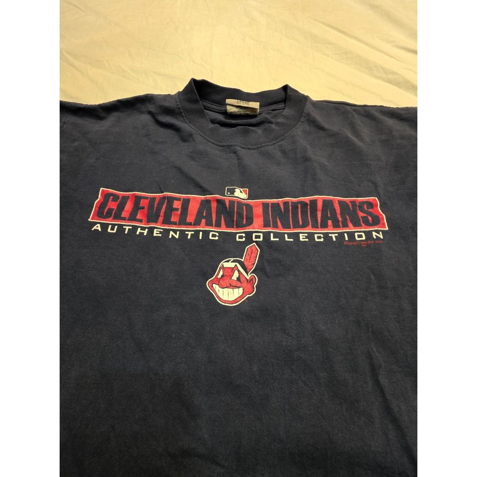 Majestic Cleveland Indians Majestic Men's Size Large Short Sleeve Size US L / EU 52-54 / 3 - 4 Thumbnail