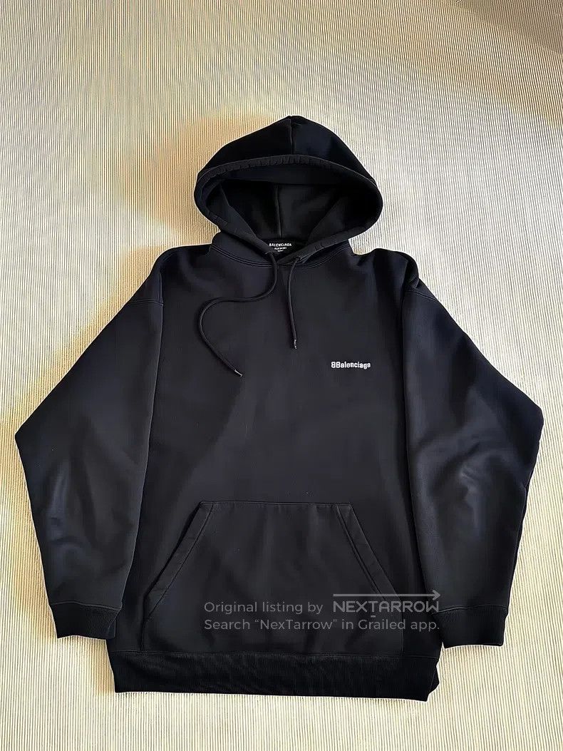 Balenciaga Deep blue embroidered hoodie sweater