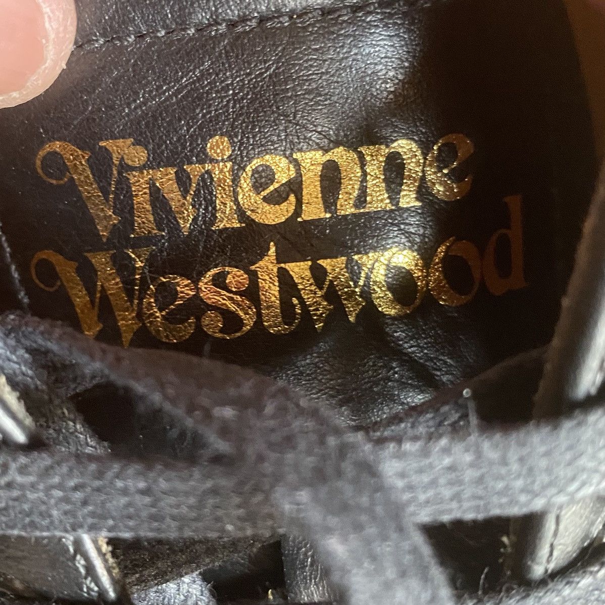 Vivienne Westwood Squiggle Embossed Leather Sneakers Size US 8.5 / EU 41-42 - 8 Thumbnail