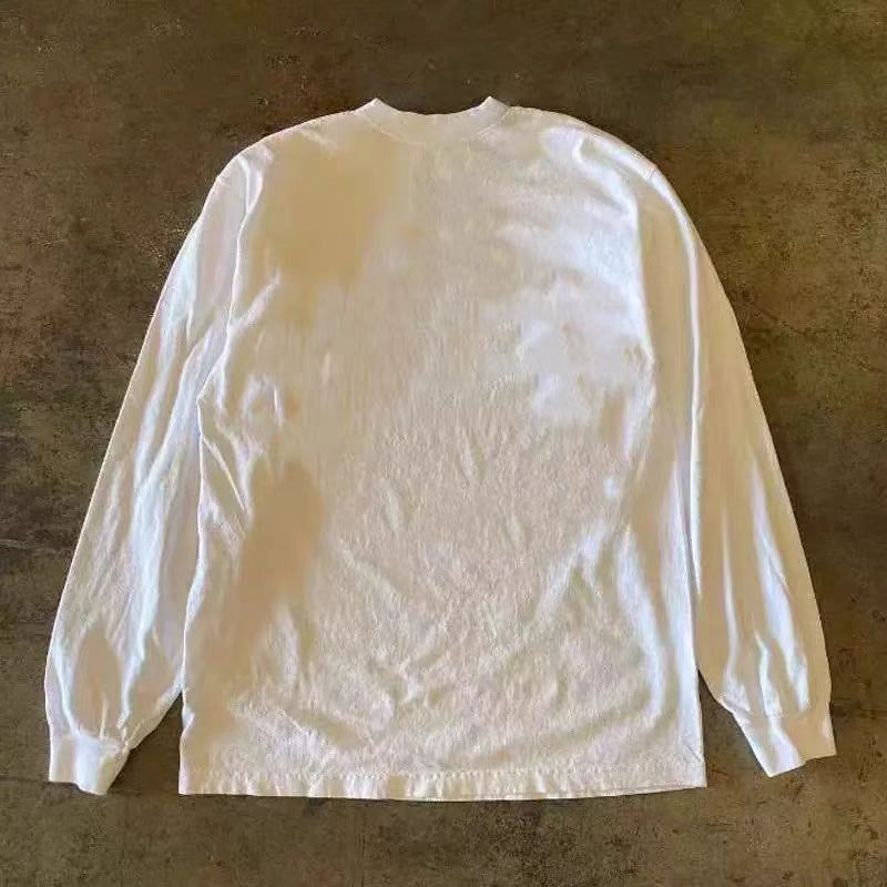 Vintage White casual retro kitten print long-sleeved cotton t-shirt Size US M / EU 48-50 / 2 - 2 Thumbnail
