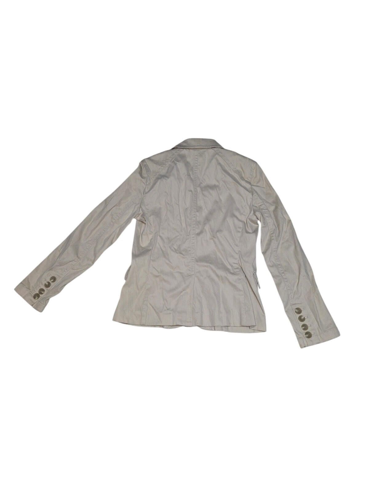 Ann Taylor Ann Taylor Women's Career Wear Beige Khaki Cotton Blazer 8 Size M / US 6-8 / IT 42-44 - 2 Thumbnail