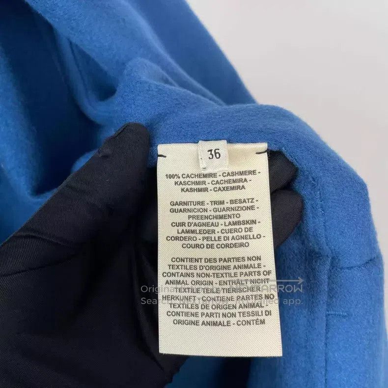 Hermes Hermes Gemstone blue inner chained short cashmere coat Size XS / US 0-2 / IT 36-38 - 4 Thumbnail