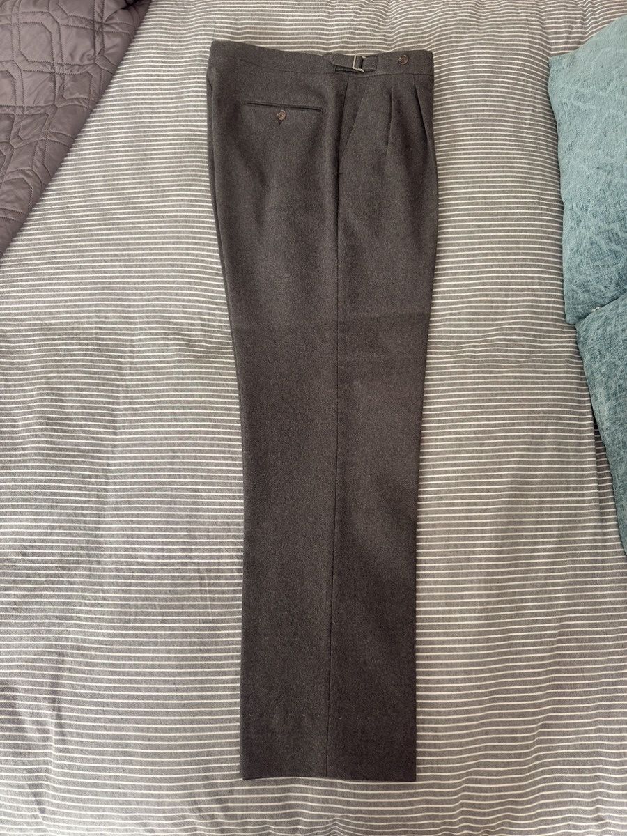 Berg & Berg Berg Berg Pleated Grey Wool Flannel Trousers 50/34 Size 34R - 2 Thumbnail