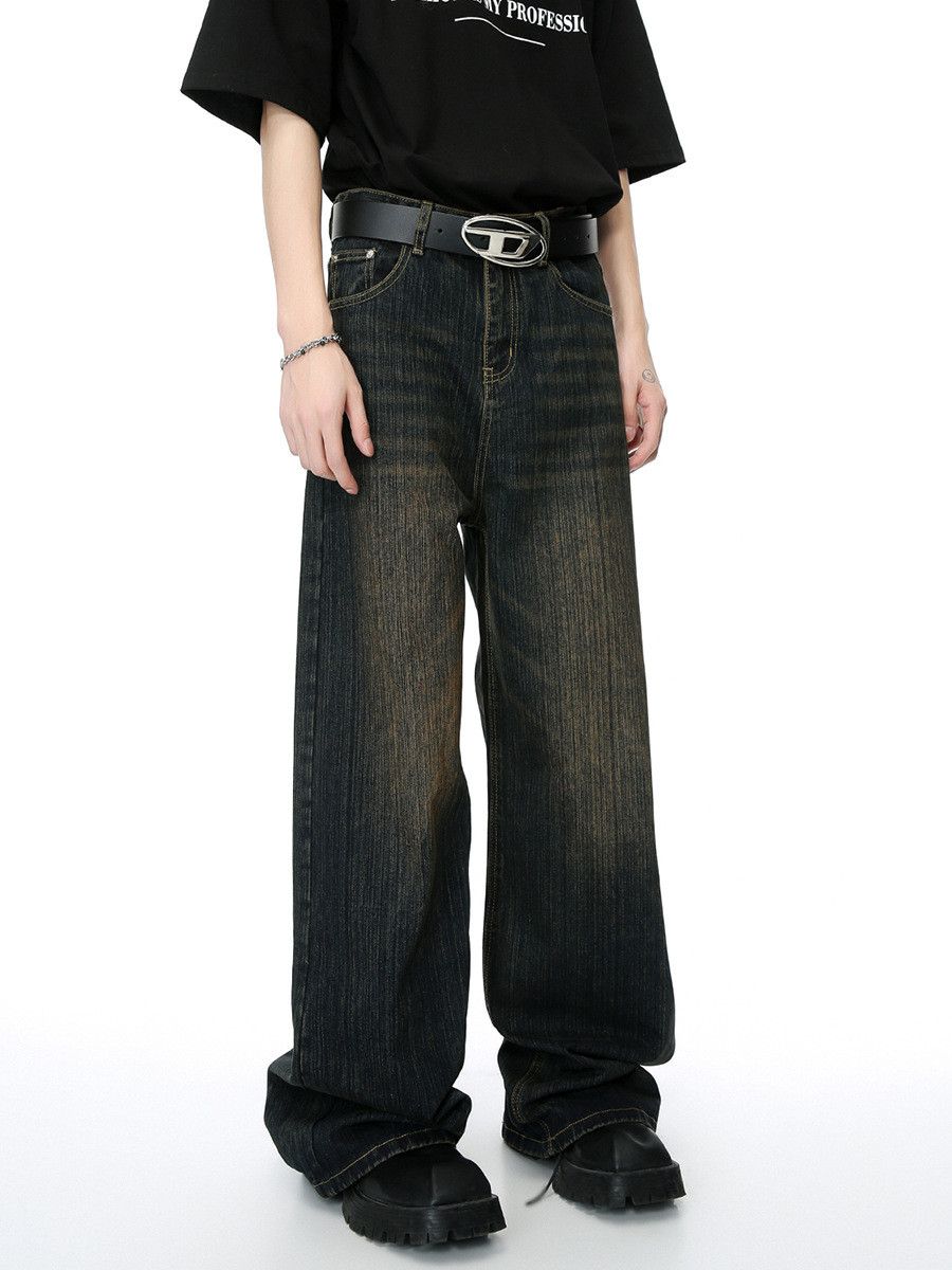 Vintage Men's Retro Slub-Texture Distressed Washed Jeans Size US 32 / EU 48 - 2 Thumbnail