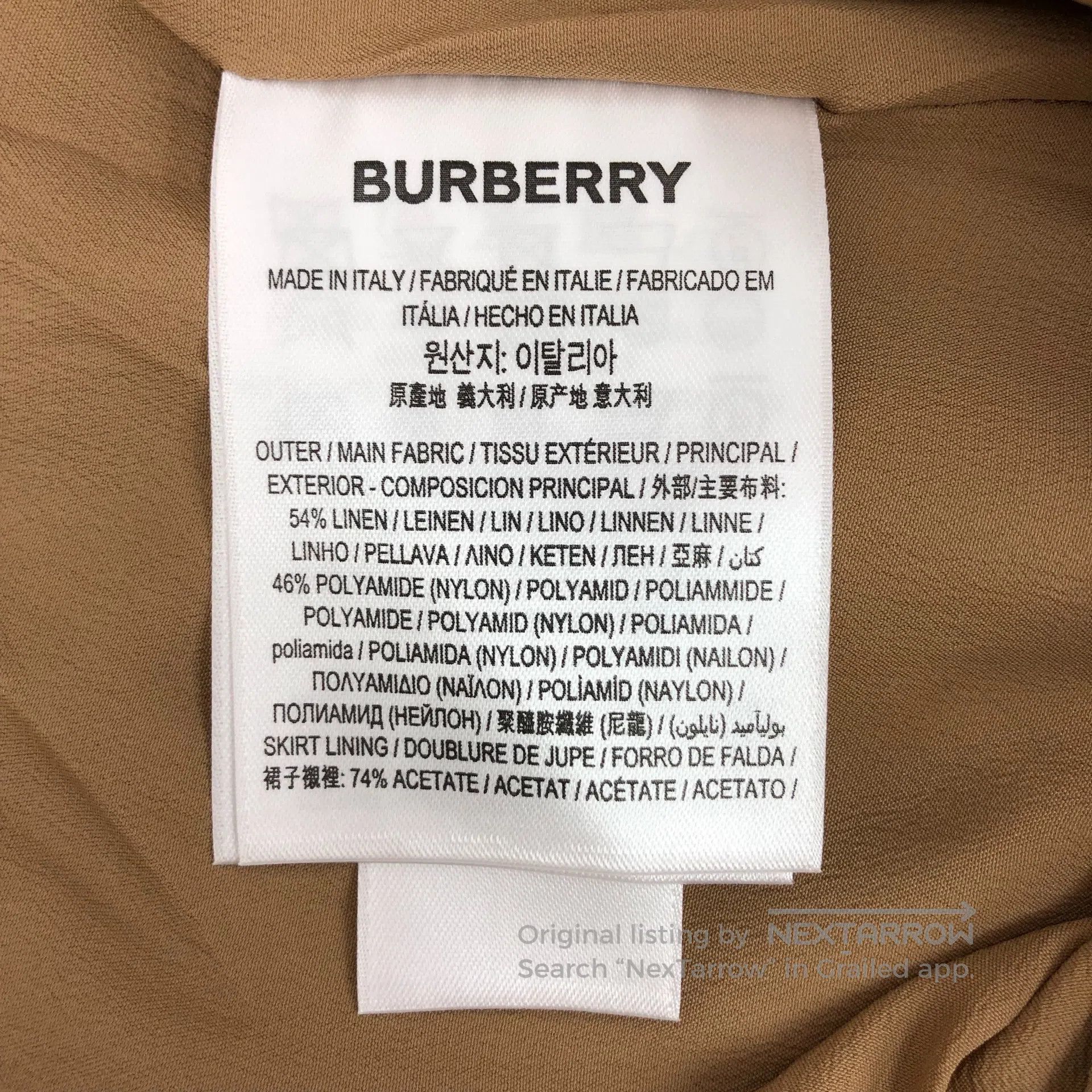 Burberry Burberry Deep Brown Flax Pleated Knee-Length Skirt| Size 35" - 9 Thumbnail
