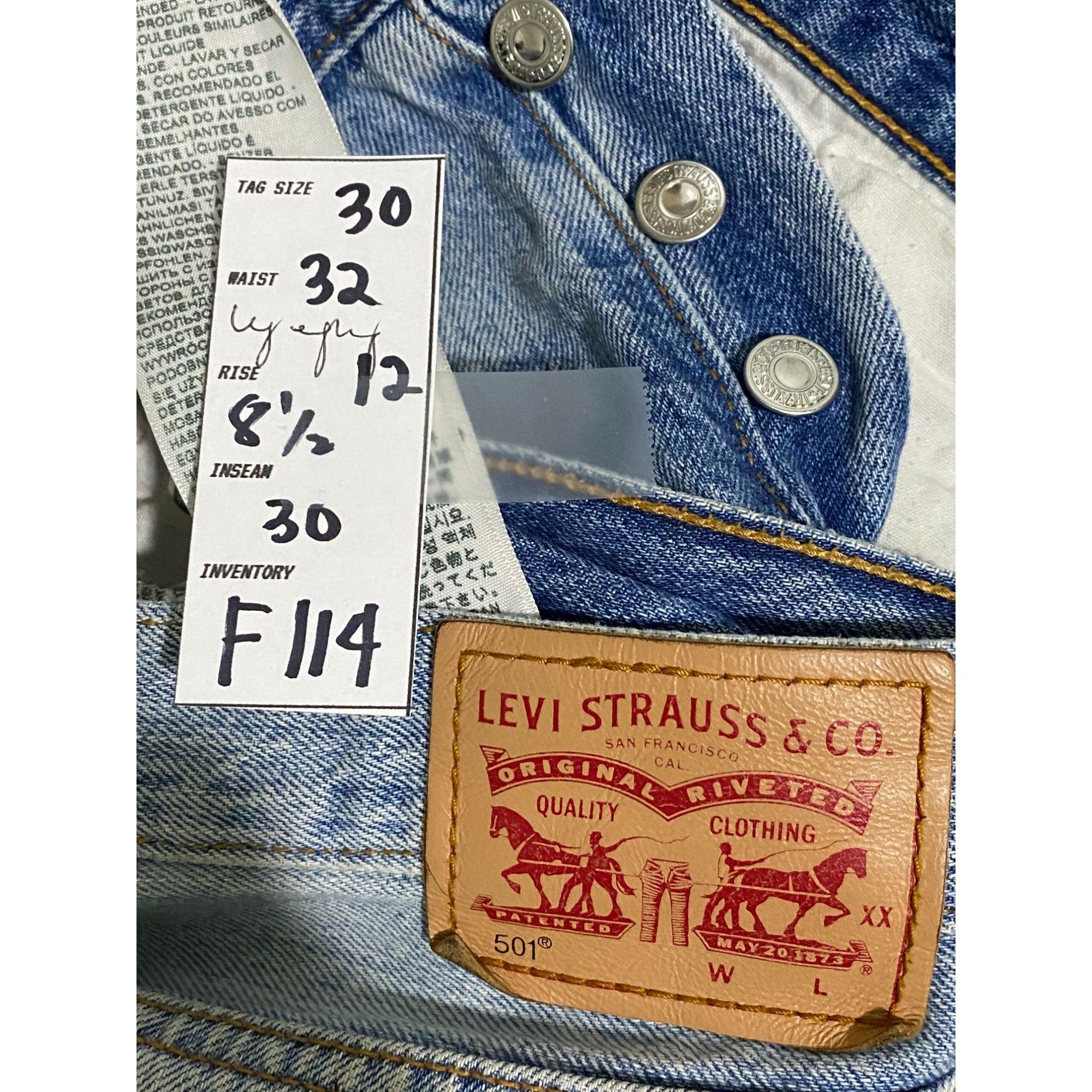 Levi's Levi's 501 Original Fit Button-Fly Straight Leg Denim Jeans Size US 32 / EU 48 - 4 Thumbnail