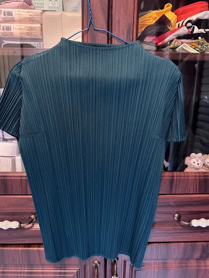 Issey Miyake issey miyake size:3 Green pleated short sleeves Size XXS / US 00 / IT 34 - 1 Thumbnail