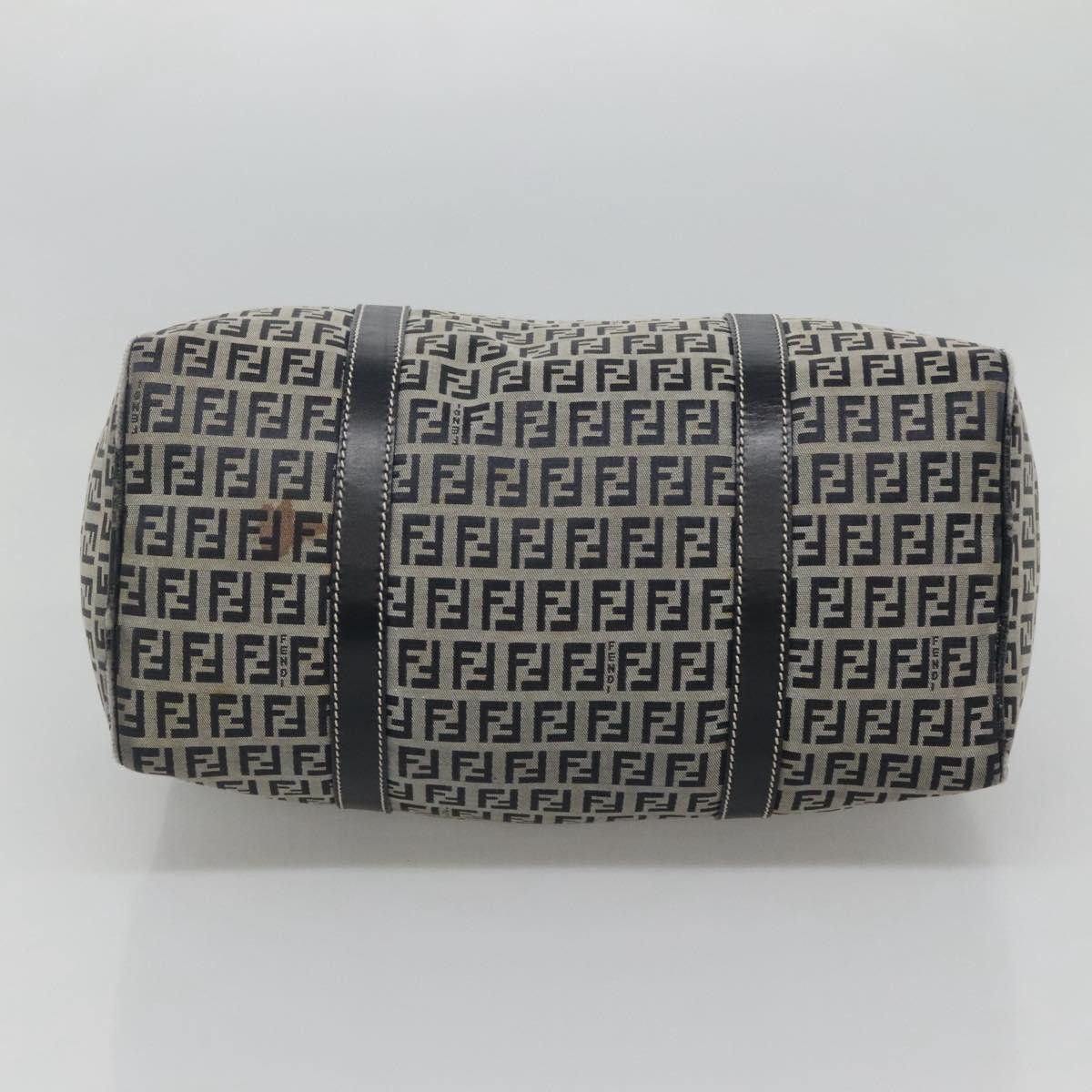 Fendi FENDI Zucchino Canvas Boston Bag Navy Silver Size ONE SIZE - 9 Thumbnail