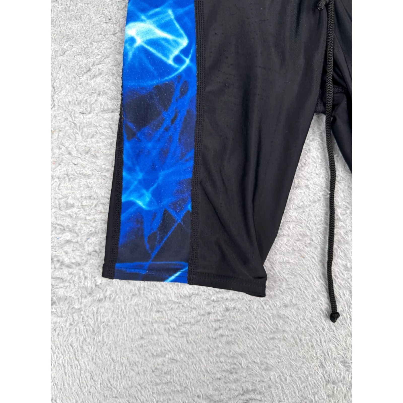 Vintage Waterpro Jammer Bottom Adult 28 Blue Black Polyester Spandex Compression Performance Swim Shorts Mens Size US 28 / EU 44 - 3 Thumbnail