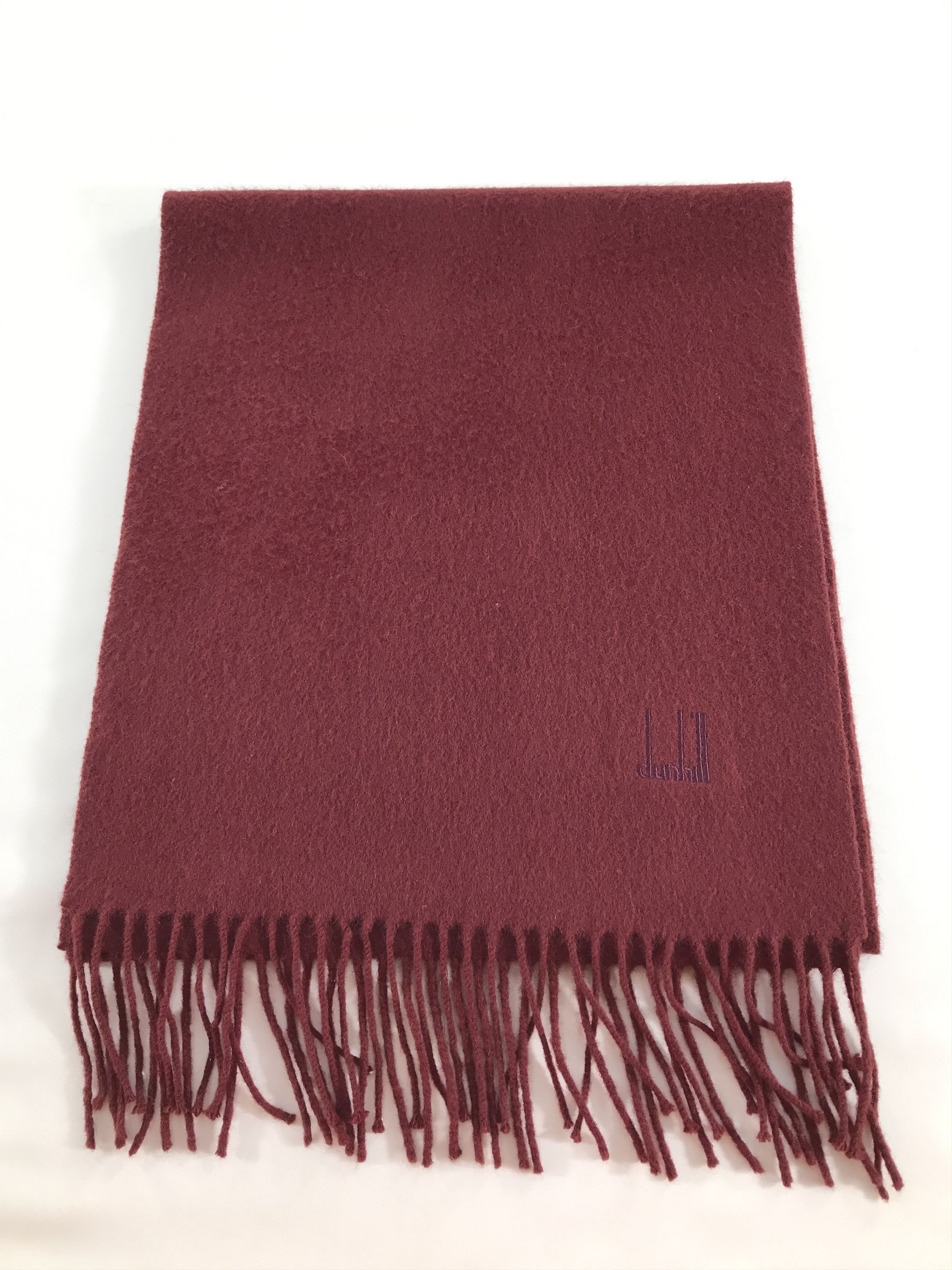 Alfred Dunhill Dunhill Burgundy Wool Scarf Muffler V220 Size ONE SIZE - 2 Thumbnail