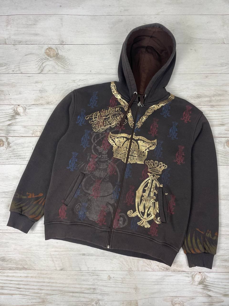 Christian Audigier Vintage Christian Audigier Hoodie Full Zip 90s Y2K Size US XXL / EU 58 / 5 - 1 Thumbnail