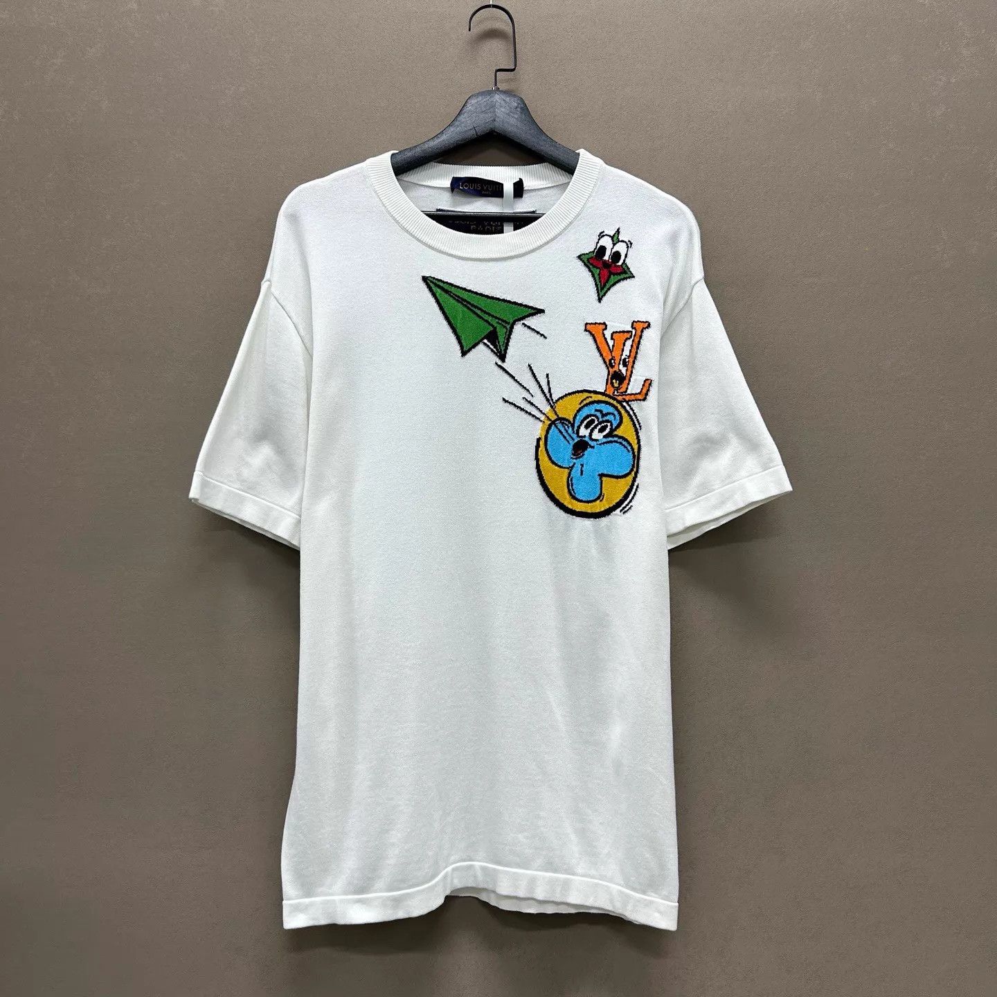Louis Vuitton LV Paper Plane Jacquard Knit Tee M Size US M / EU 48-50 / 2 - 1 Thumbnail