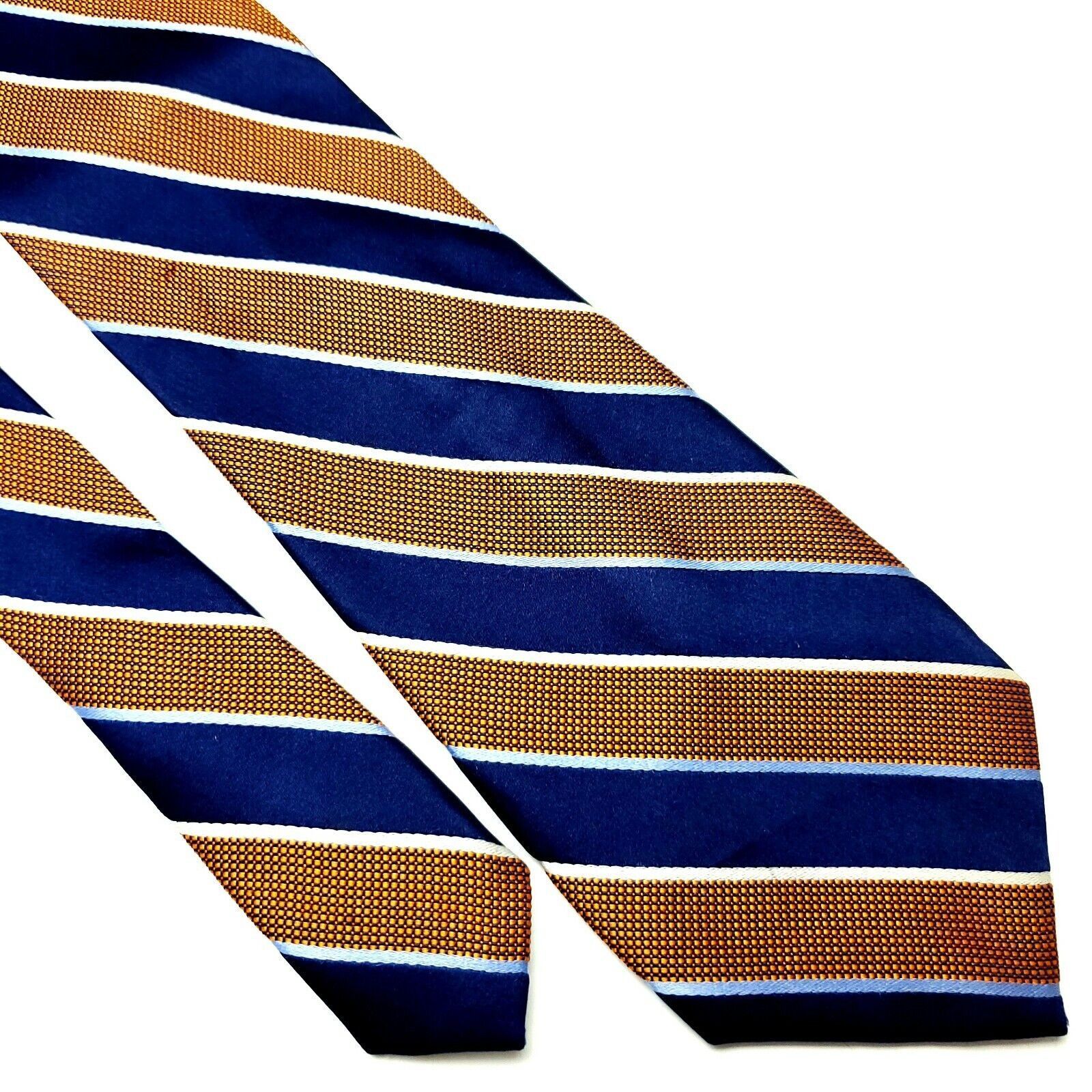 Nautica Nautica Silk Tie Woven Blue Brown Woven Striped Classic Size ONE SIZE - 1 Thumbnail