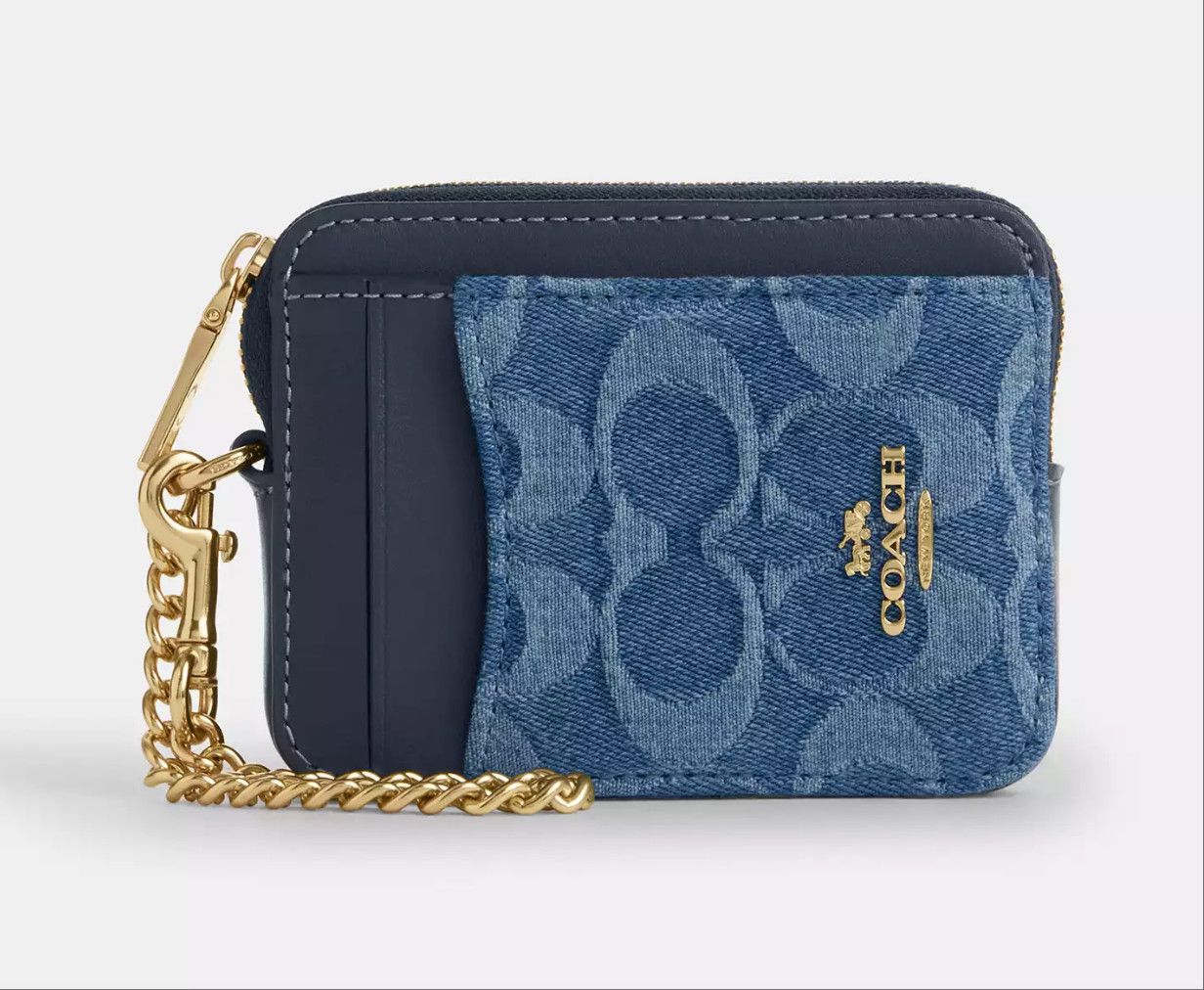 Coach Zip Card Case In Signature Denim CDM29 Size ONE SIZE - 7 Thumbnail