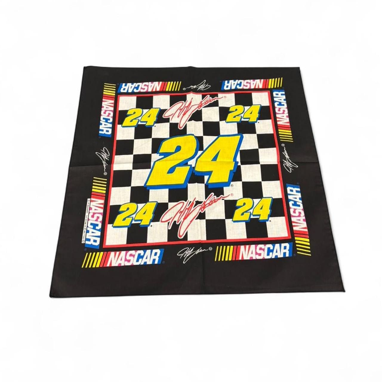 NASCAR Vintage 90s NASCAR Jeff Gordon 24 black bandana handkerchief Size ONE SIZE - 1 Thumbnail