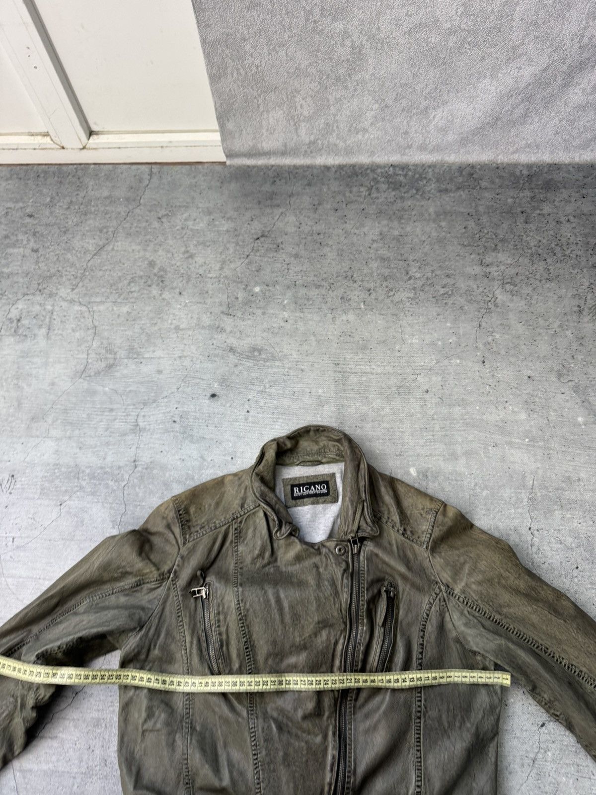 Genuine Leather Y2K Asymmetrical zip Leather jacket Rick Owens VTG STYLE Size XL / US 12-14 / IT 48-50 - 5 Thumbnail