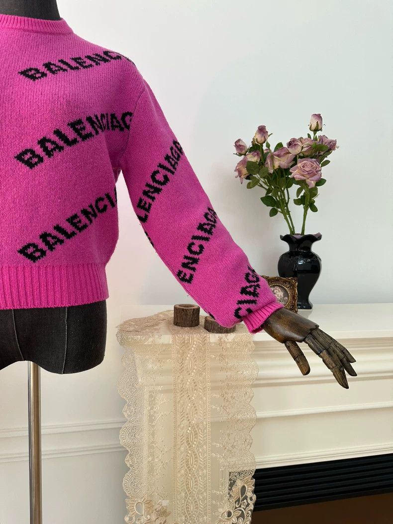 Balenciaga Balenciaga Bullet Screen Knit Sweater Women's Pink Size XS / US 0-2 / IT 36-38 - 5 Thumbnail
