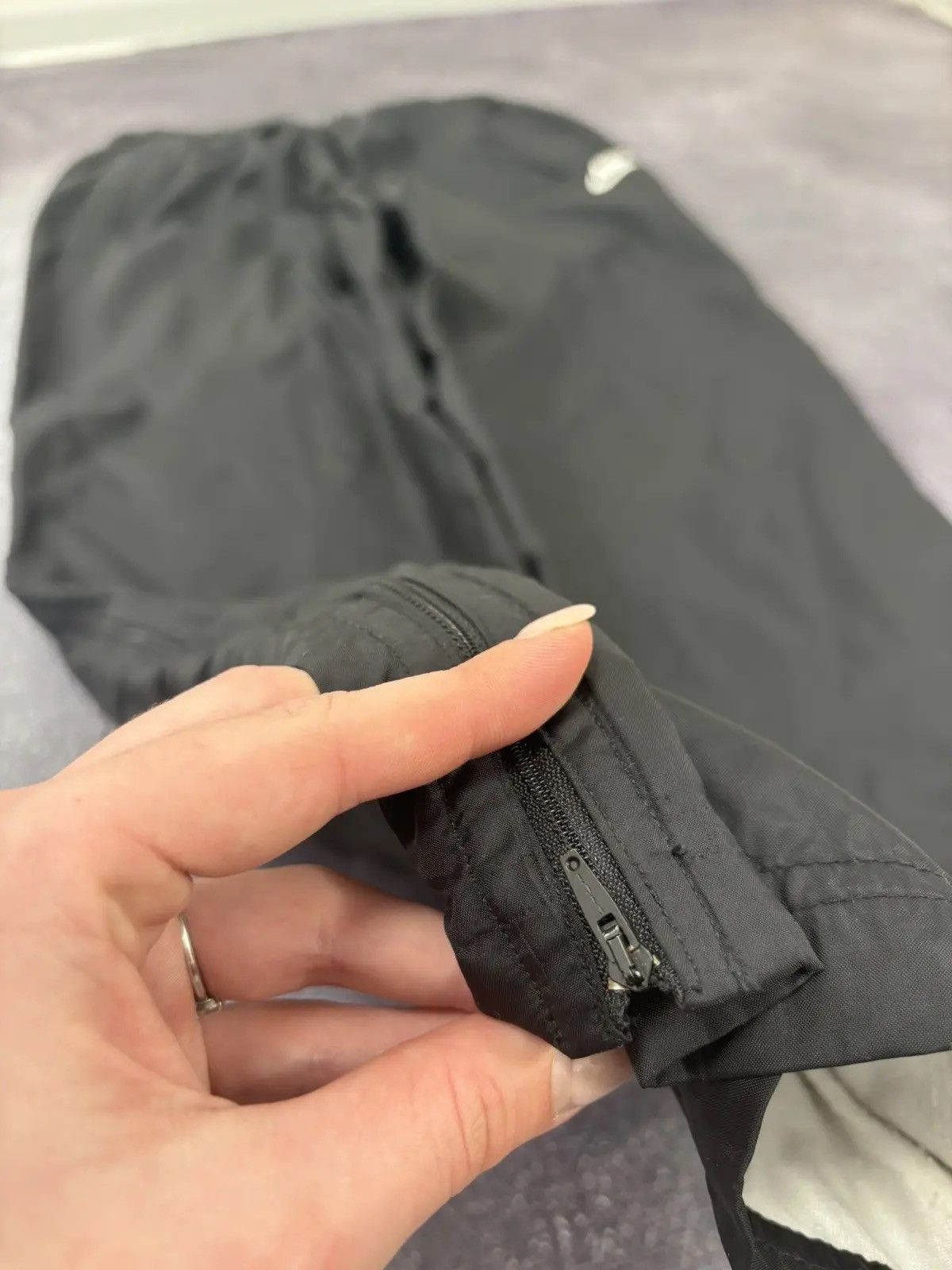 Nike × Vintage Vintage 90s Nike Y2K Drill Side Zip Retro Nylon Track Pants Size US 34 / EU 50 - 4 Thumbnail