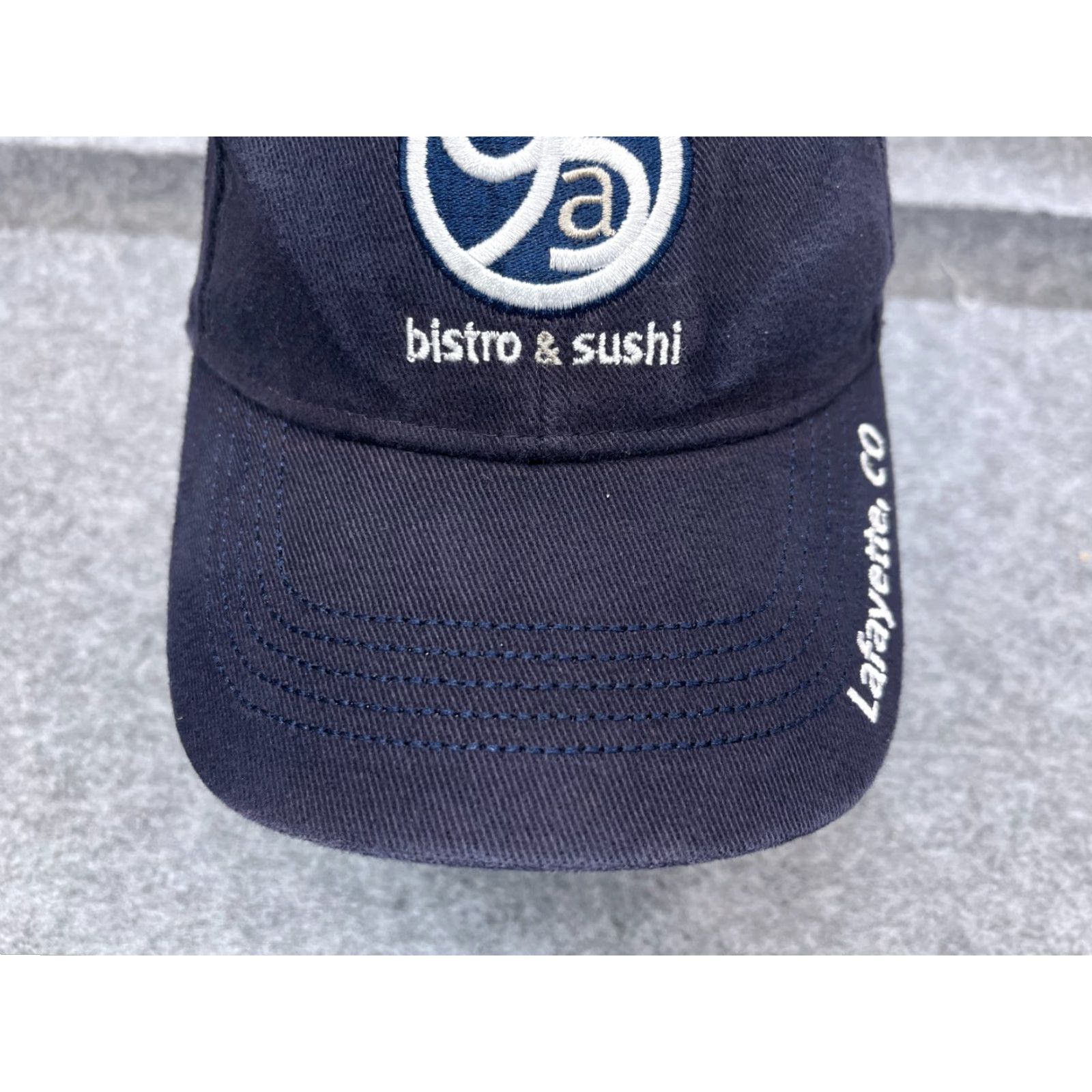 Vintage 95a Bistro & Sushi Hat Cap Fitted Adult Medium Blue Cotton Blend Workwear Size ONE SIZE - 3 Thumbnail