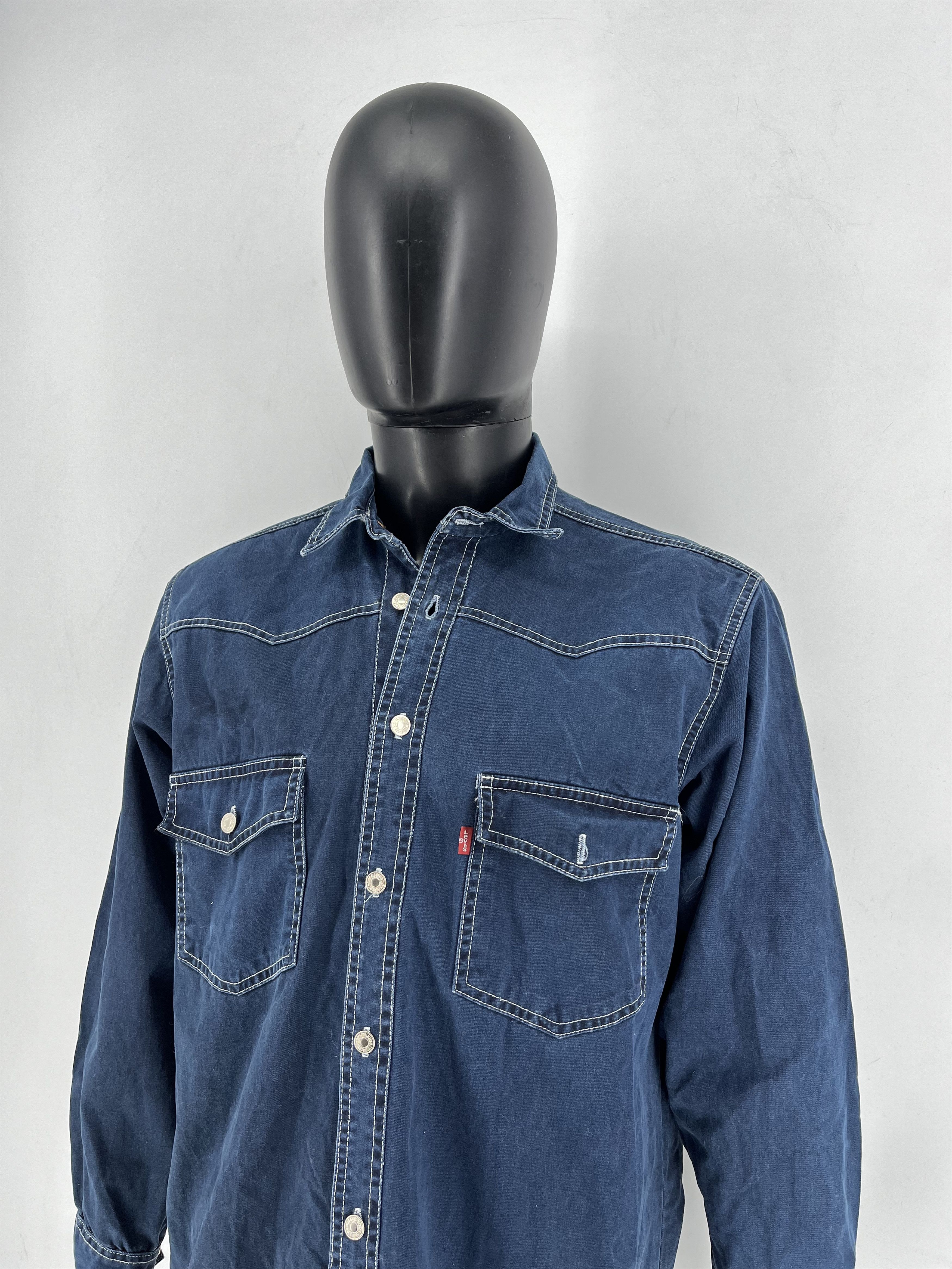 Levi's Vintage 90s Levi’sLevi’s White Blue Jeans Jacket Size US M / EU 48-50 / 2 - 4 Thumbnail