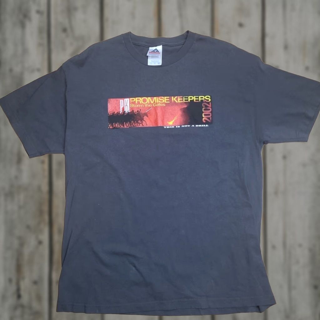 Vintage Promise Keepers Storm Gates 2002 Mens XL Extra Large Vintage Graphic Shirt Size US XL / EU 56 / 4 - 1 Thumbnail
