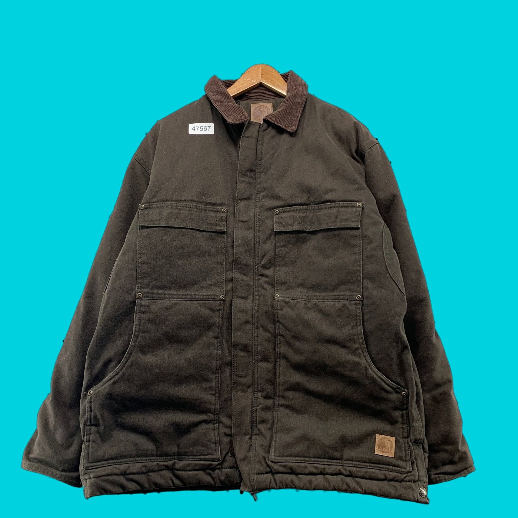 Vintage Berne Jacket Mens Large Brown Workwear Insulated Heavyweight Canvas Chore Coat Size US L / EU 52-54 / 3 - 1 Thumbnail