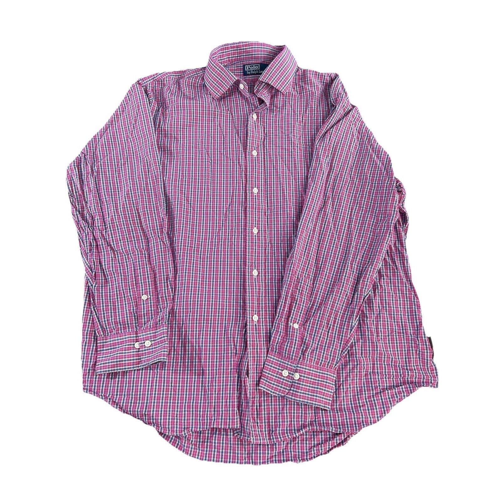 Polo Ralph Lauren mens polo ralph lauren button shirt 18 34/35 Pink Blue Plaid Size US XL / EU 56 / 4 - 1 Thumbnail