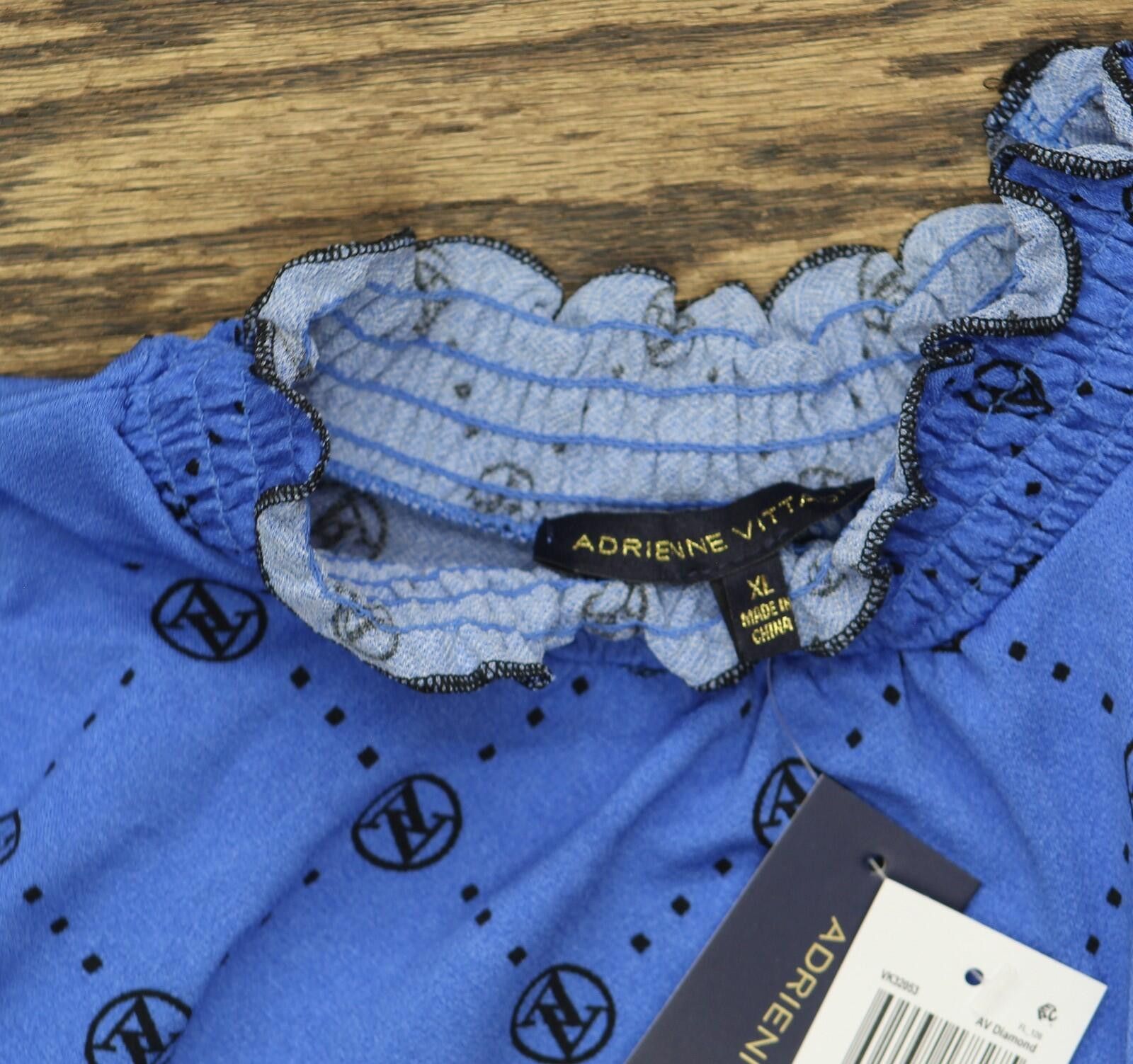Other Nwt Adrienne Vittadini Smocked Neck Top Blue / Black Xl Size XL / US 12-14 / IT 48-50 - 4 Thumbnail